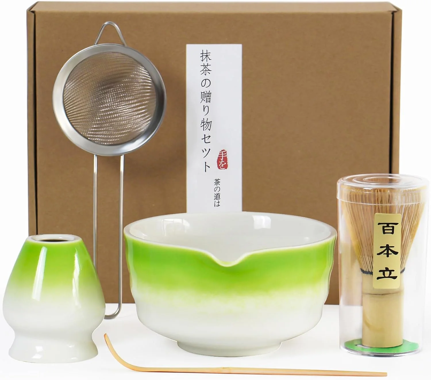 Smooth Matcha Whisk Set – 5 PCS Complete Ceremonial Grade Matcha Set Premium Japanese Matcha Kit with Bamboo Whisk for Matcha Tea Matcha Bowl Scoop Sifter and Ceramic Holder Organic