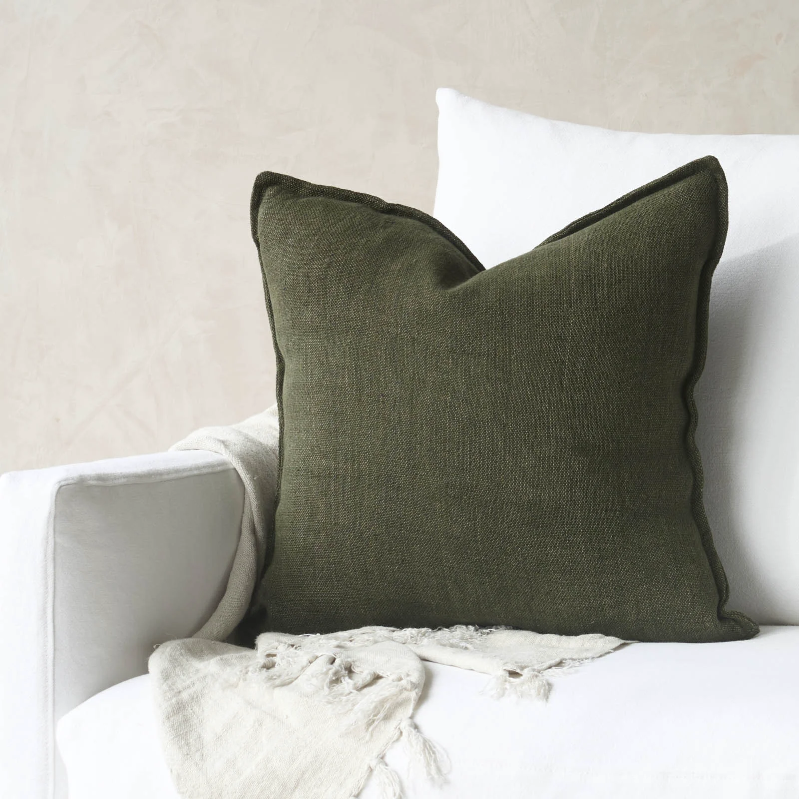 Clean Flaxmill Cushion Winter Moss 50 x 50cm Healthy