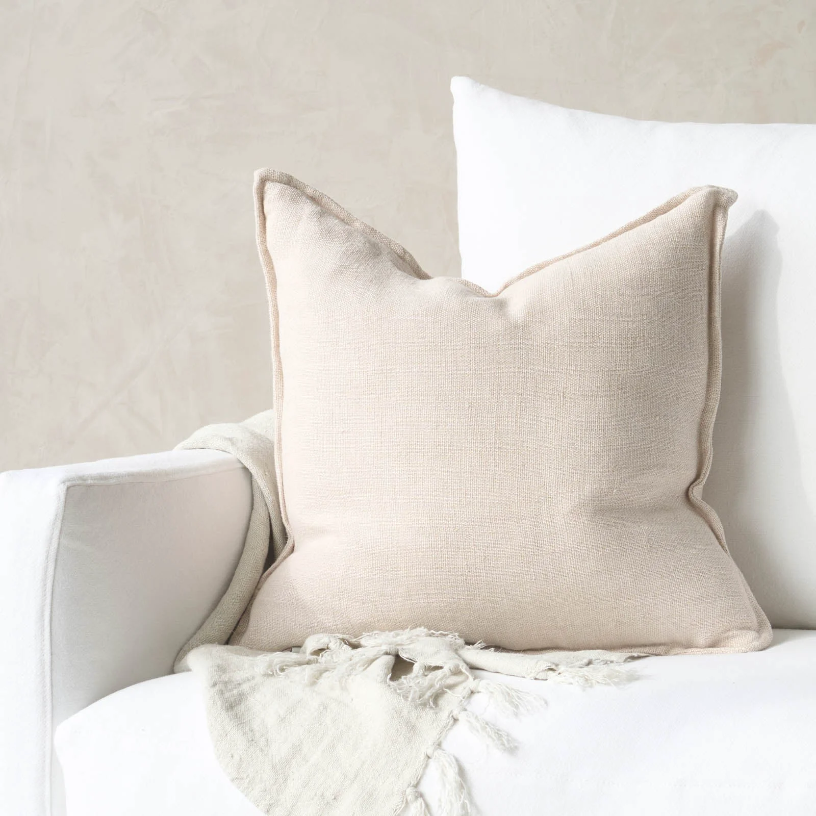 Sustainable Flaxmill Cushion Nude 50 x 50cm Safe