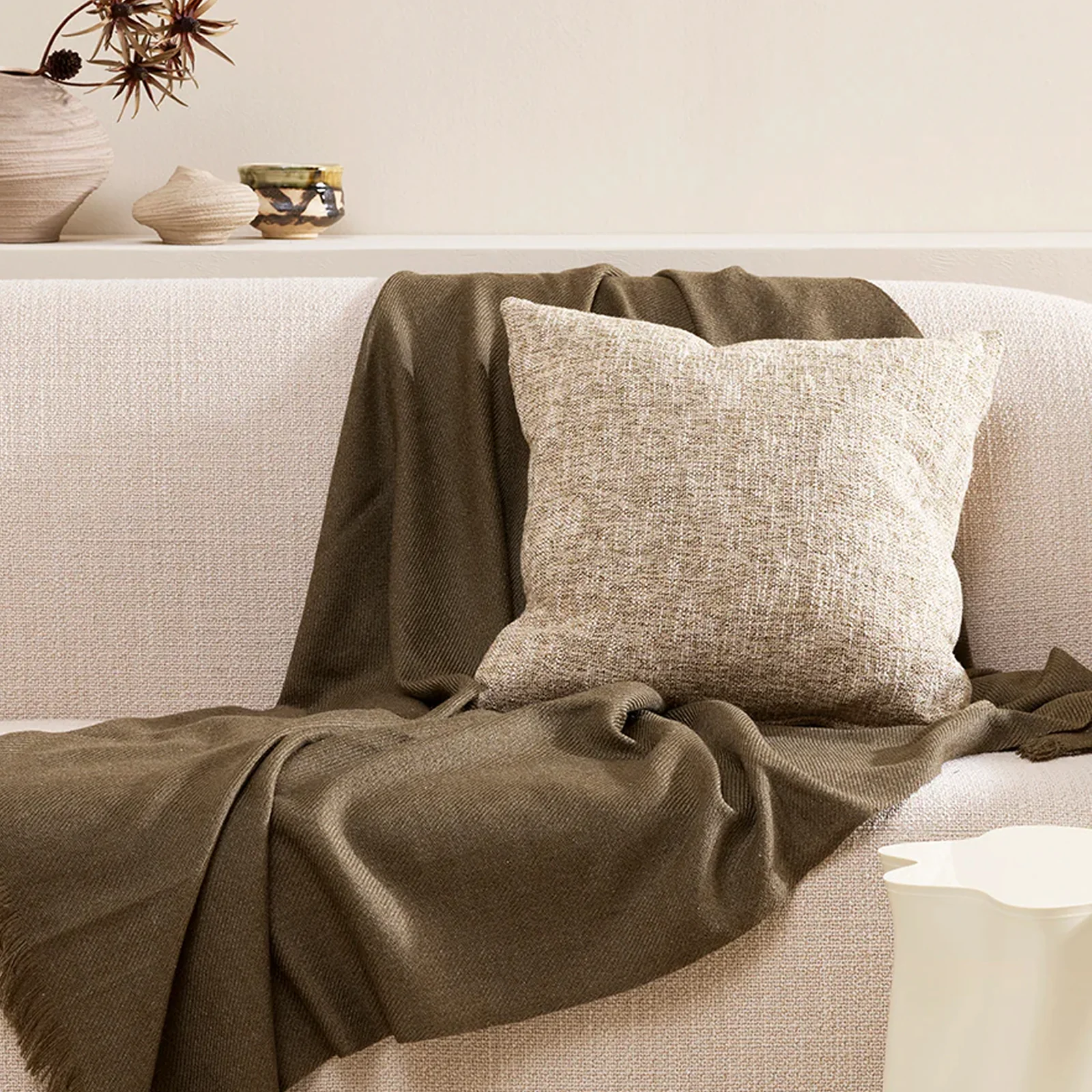 Detailed Cumbria Cushion Oat 50 x 50cm Clean