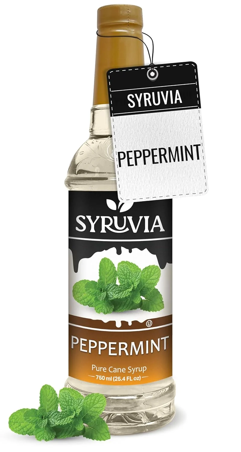 Powerful Syruvia Peppermint Syrup for Coffee 25.4 Ounces Peppermint Flavoring for Coffee Expertly Made
