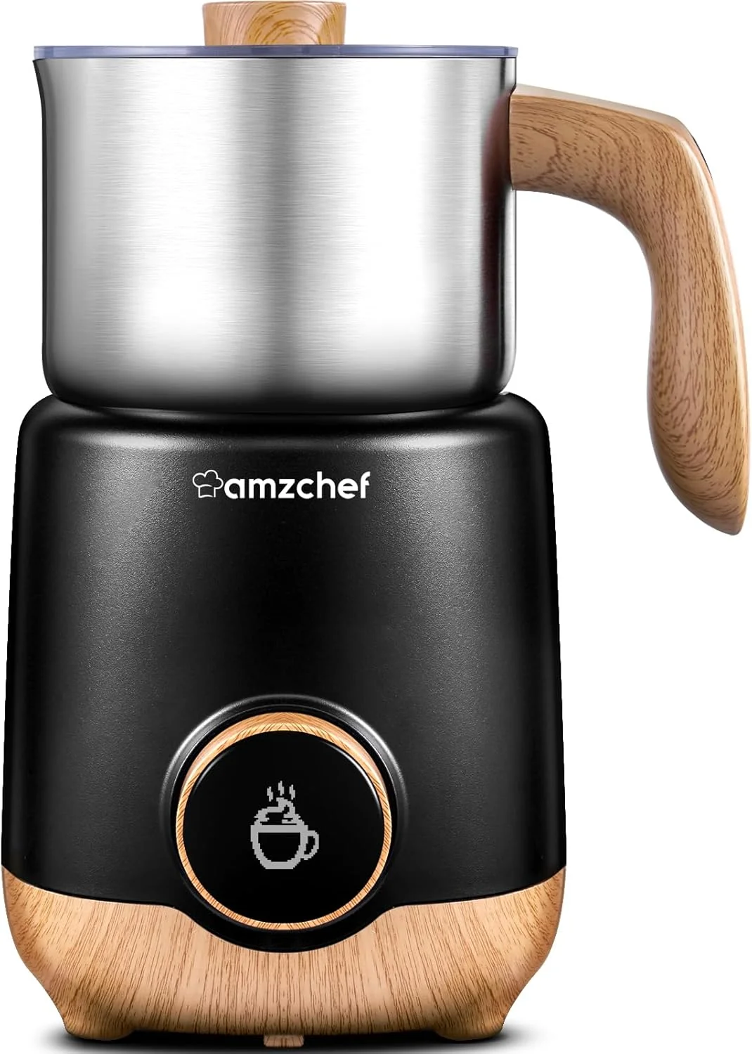 Organic Amzchef 8-IN-1 Milk Frother and Steamer 550 Watts 21 oz Split Stainless Steel Automatic Steamer Milk's Warmer for Latte Cappuccino Superior