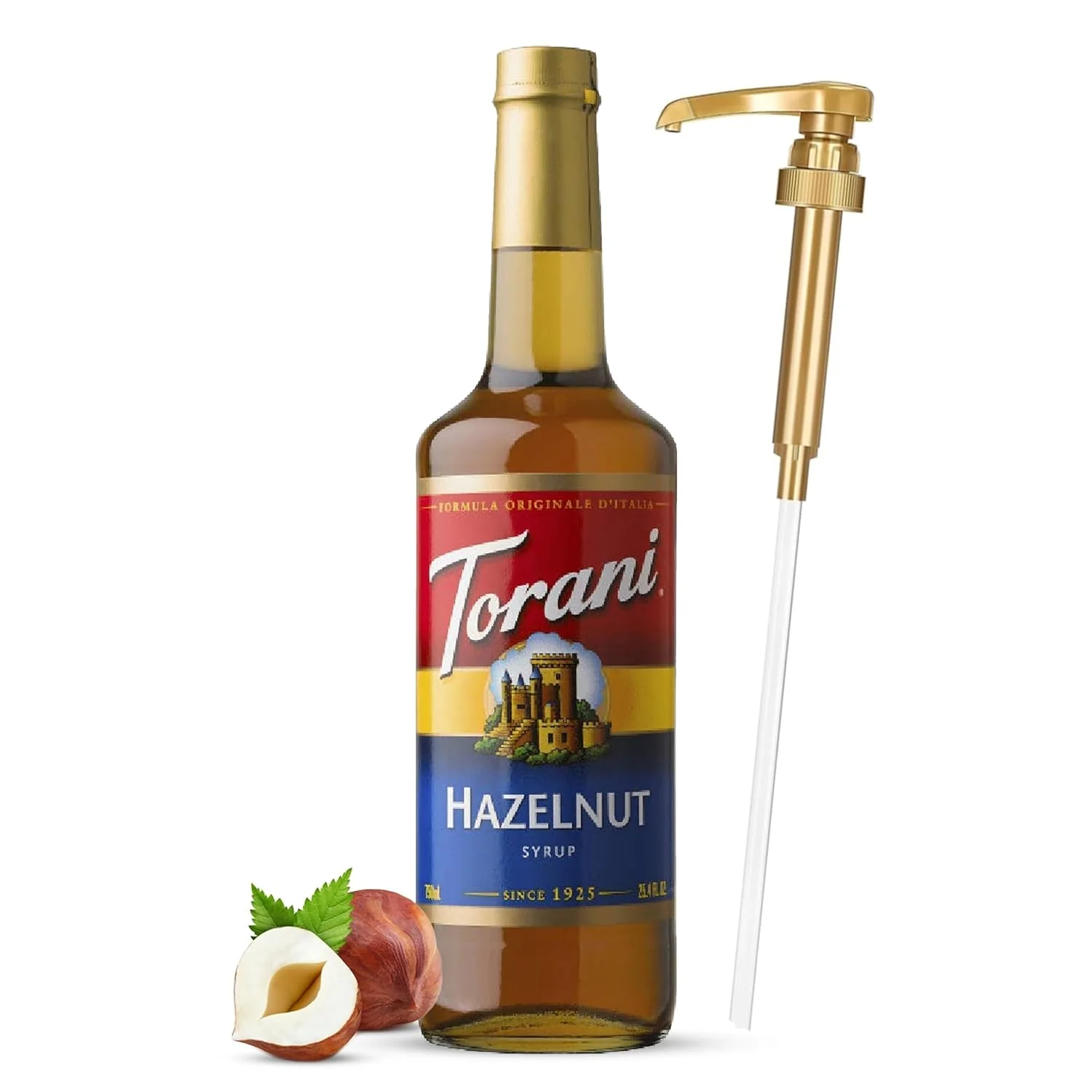 Fine Jimoco® Syrup Pump Dispenser Torani® Hazelnut Syrup 25.4 oz - Coffee Syrup Pump Flavoring Bundle Advanced
