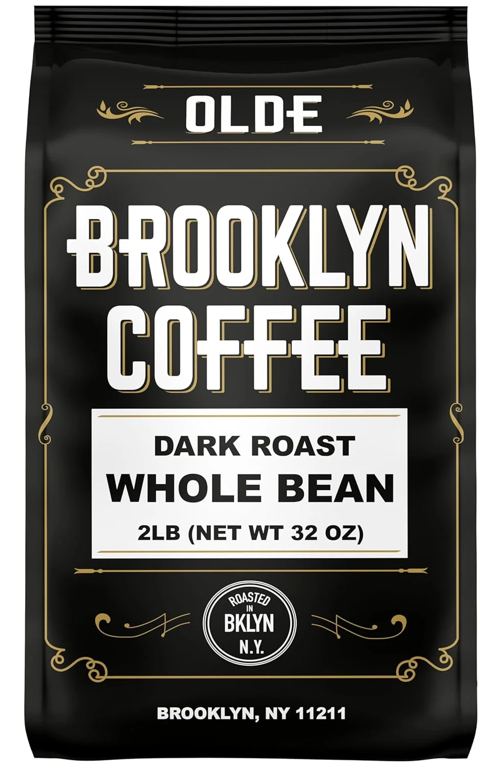 Solid Brooklyn Coffee Whole Bean Classic Dark Roast 2lb Bold Smooth Taste Intense Aroma - Fresh Bulk Coffee Beans Roasted Weekly in NYC Innovative