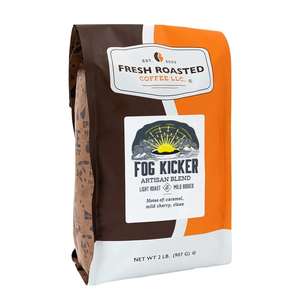 Original Fresh Roasted Coffee Fog Kicker 2 lb 32 oz Light Roast Kosher Whole Bean Safe