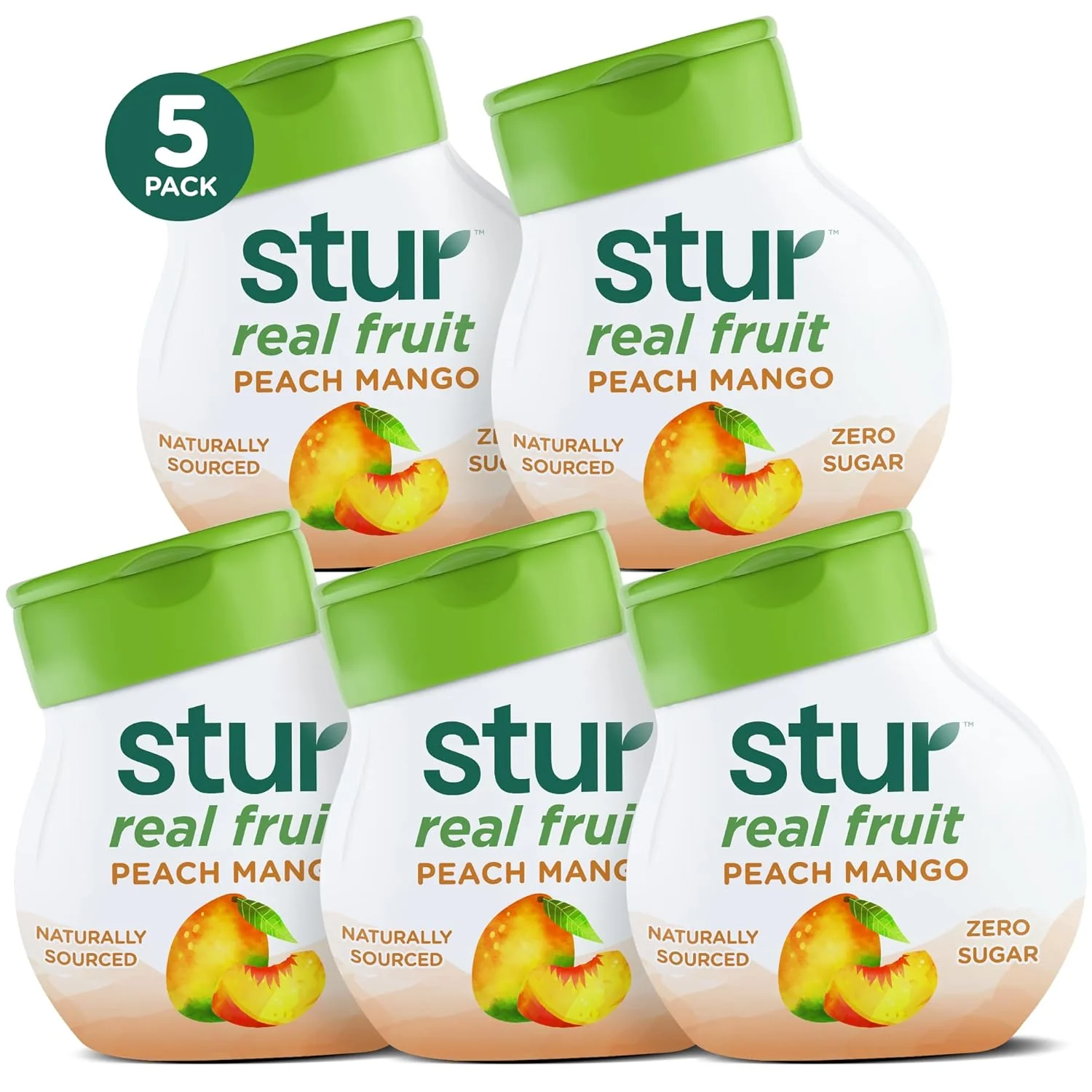 Modern Stur Liquid Water Enhancer Peach Mango Sweetened with Stevia High in Vitamin C Antioxidants Sugar Zero Calories Keto Vegan 5 Bottles Fashionable
