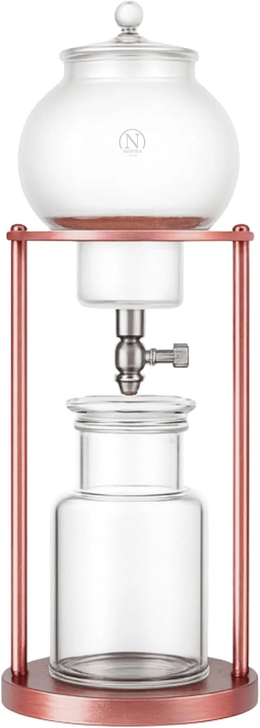 Authentic Nispira Luxury Ice Cold Brew Tower Dripper Coffee Maker 1000 ml Copper Color Innovative