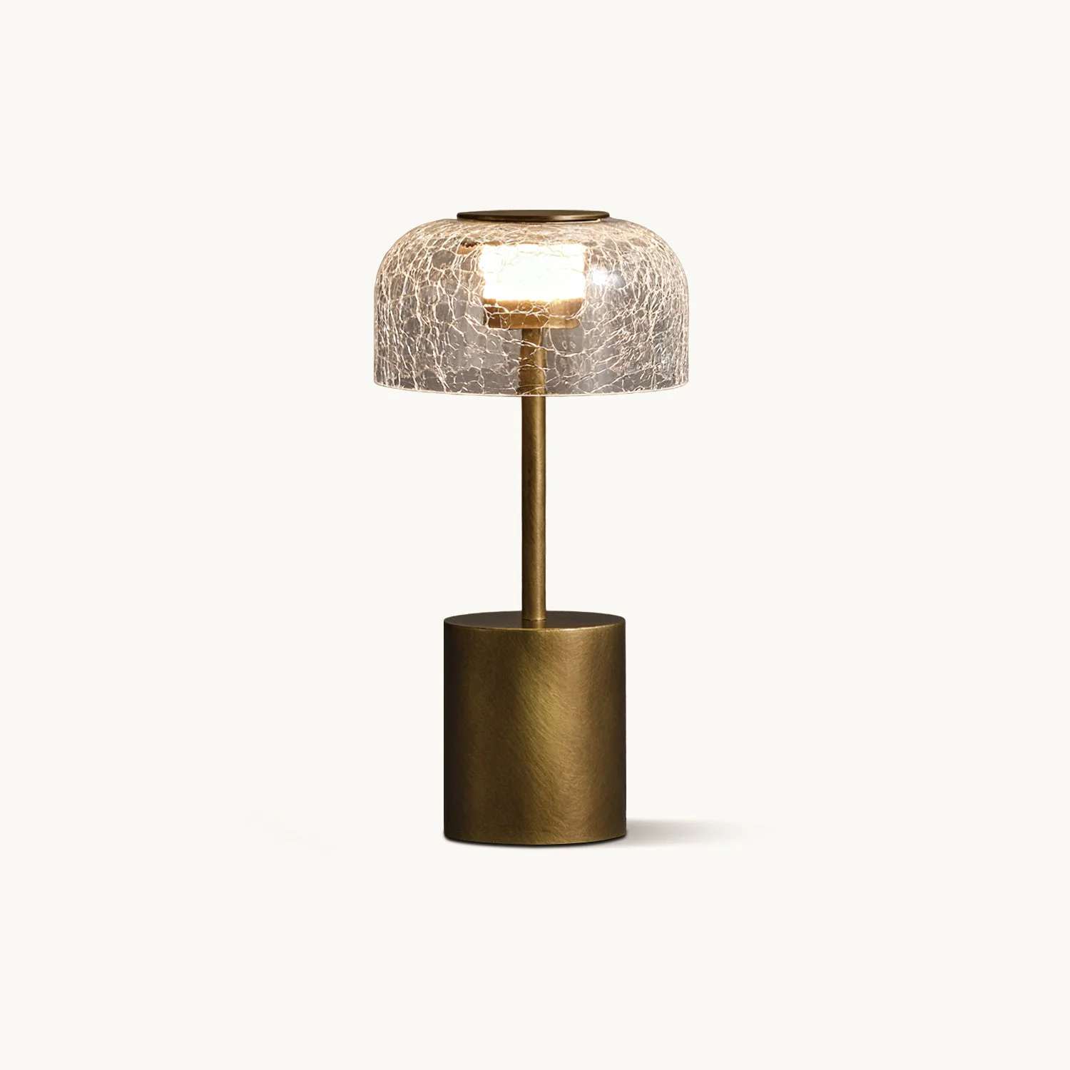Powerful Crackle Built-in Battery Table Lamp Natural