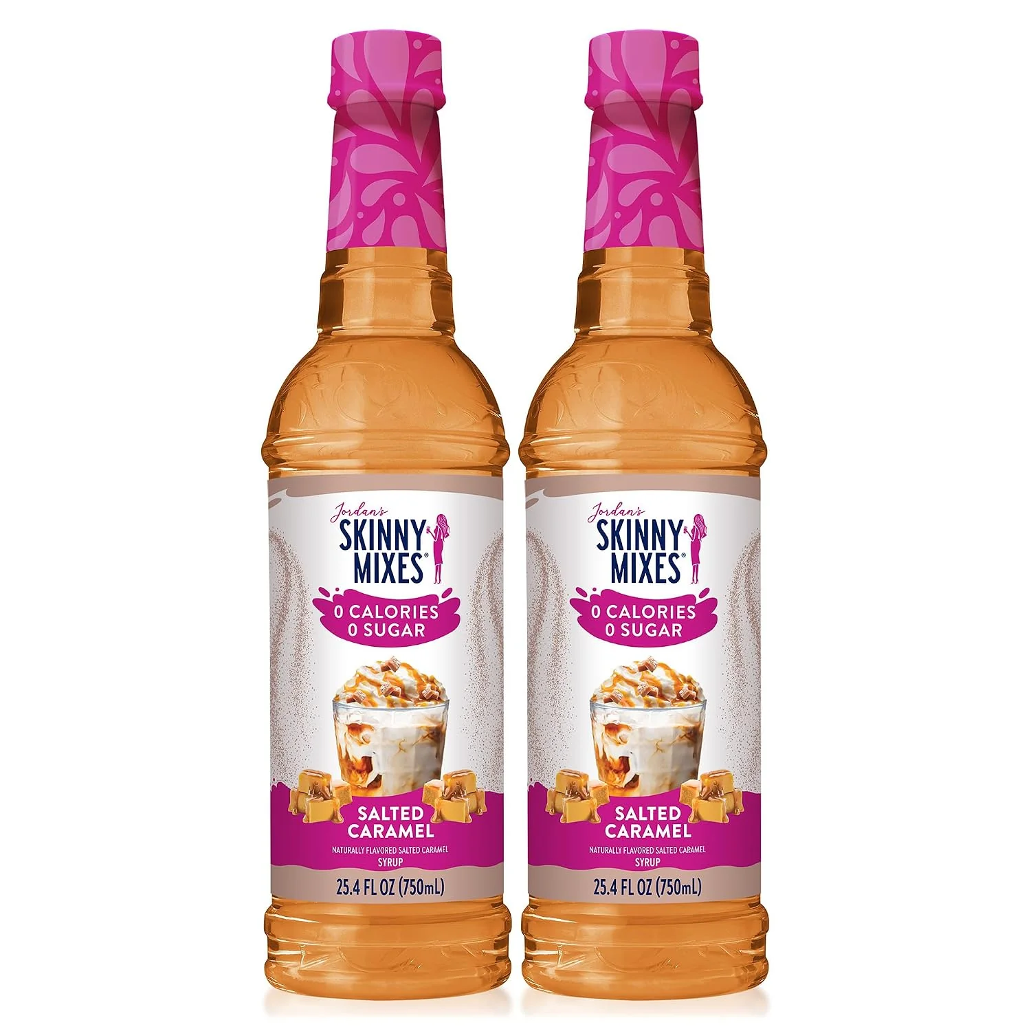 Selected Jordan s Skinny Mixes Sugar Coffee Syrup Salted Caramel Coffee Flavoring Syrup Zero Calorie Drink Mix Lattes Baking Protein Shake or Cocktail Dairy amp Gluten Kosher 25.4 Fl Oz 2 Pack Relaxed