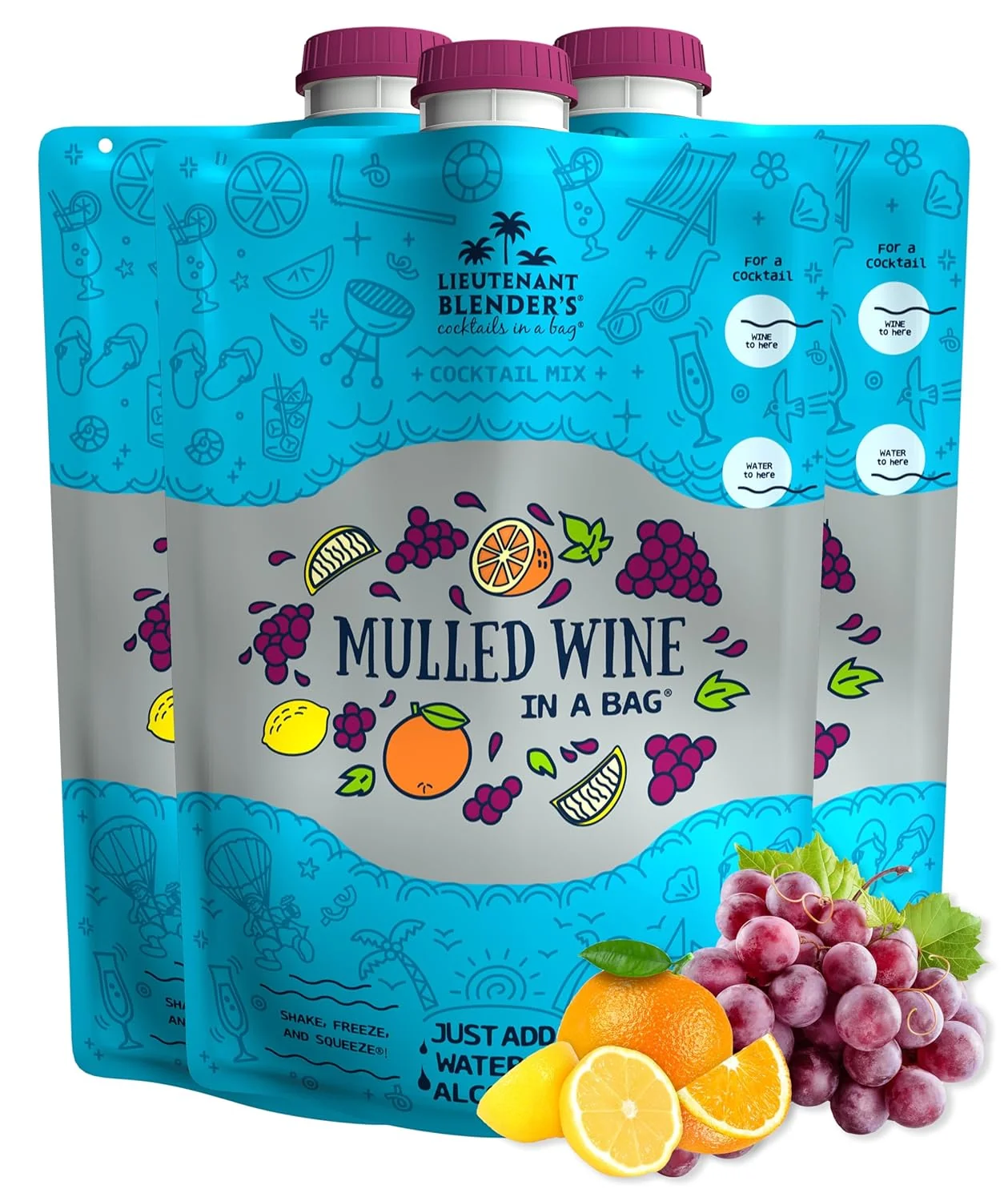 Recyclable Lt. Blender's Mulled Wine in a Bag - Drink Mix for Festive Holidays Mulled Wine Spiced Cocktail Mix Easy to Make Verified