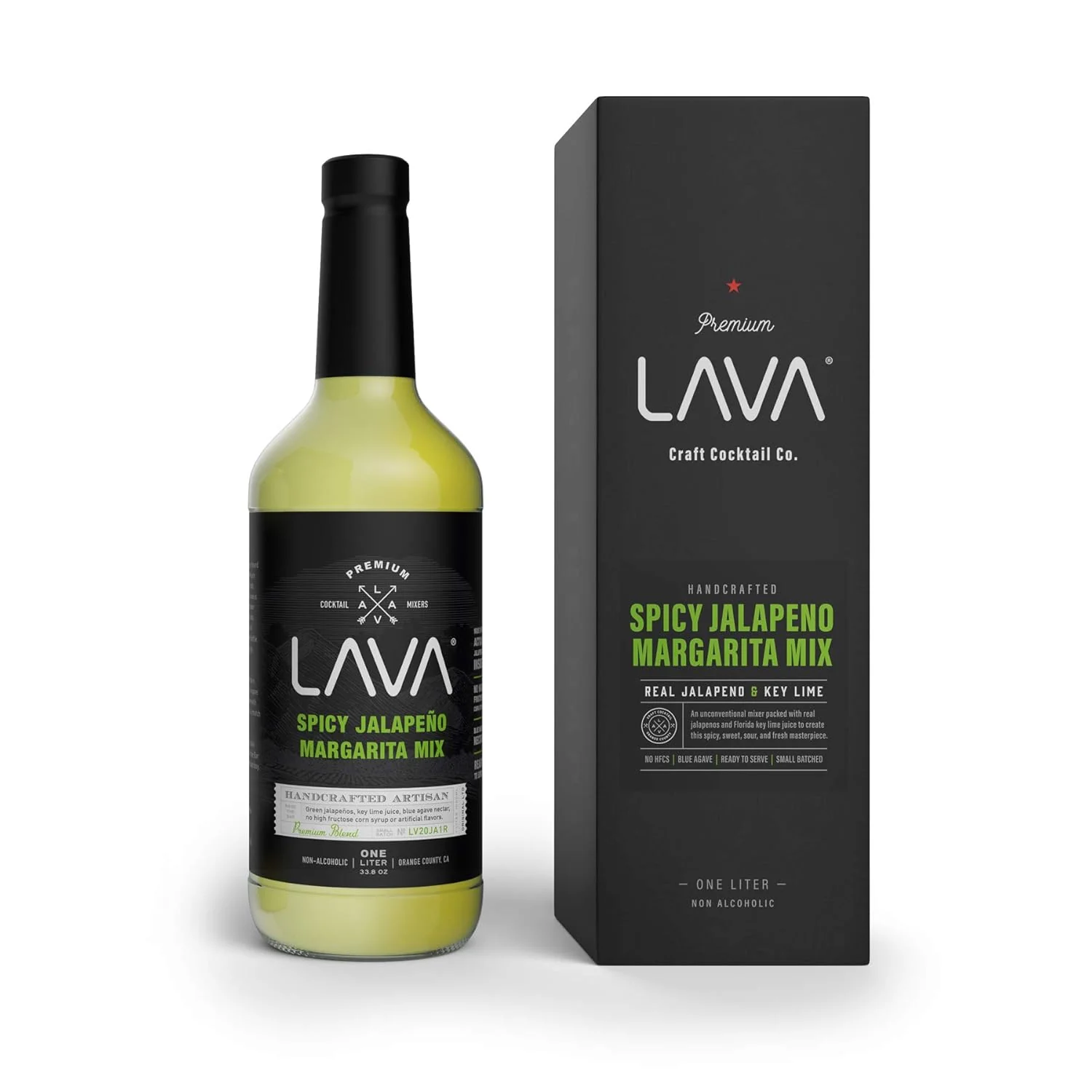 Classic Lava Premium Spicy Jalapeño Margarita Mix by Lava Craft Cocktail Co. Made with Jalapeños Agave Nectar Key Limes Traditional