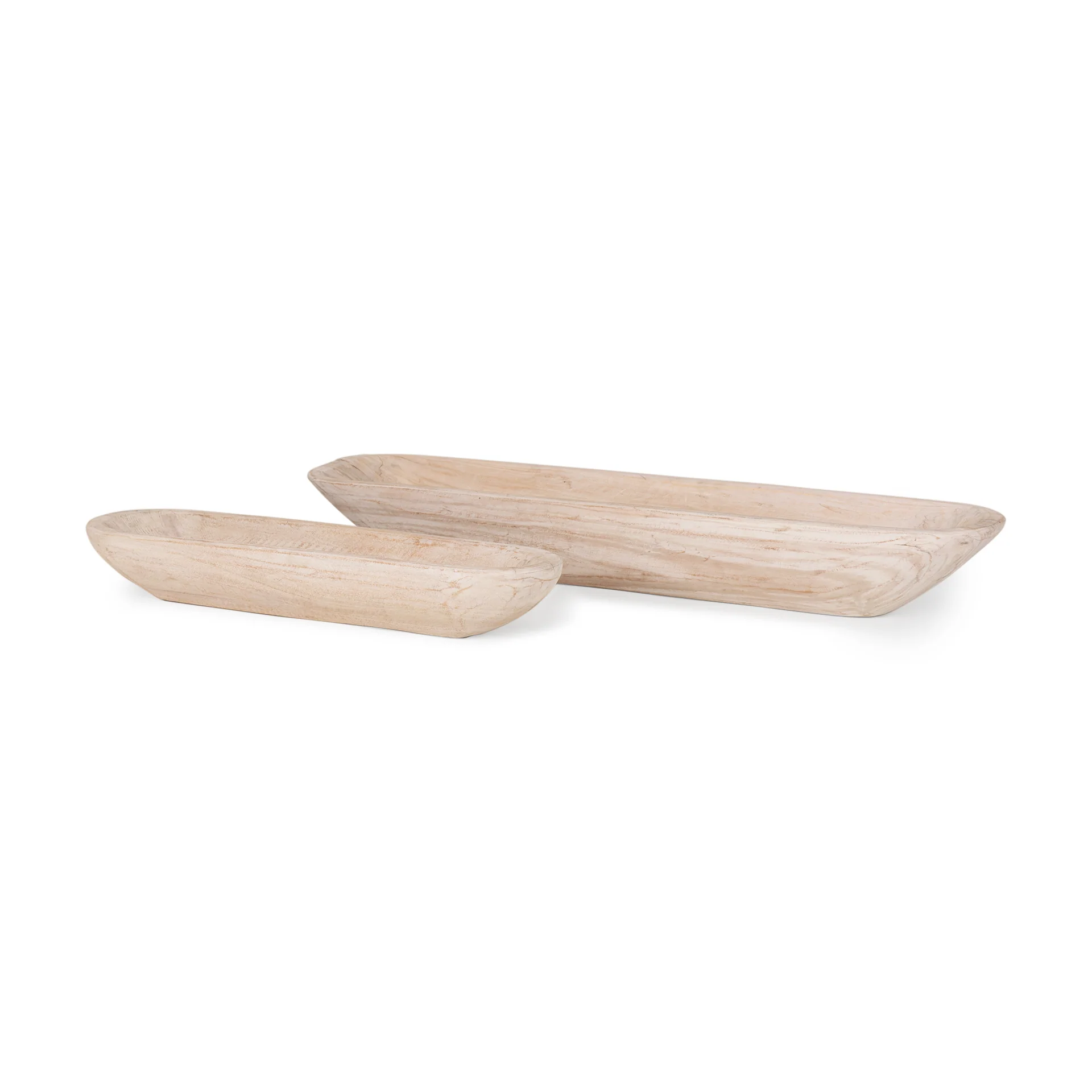 Functional Athena Set of 2 Extra Large Light-Wash Reclaimed Wood Trays Expertly Made