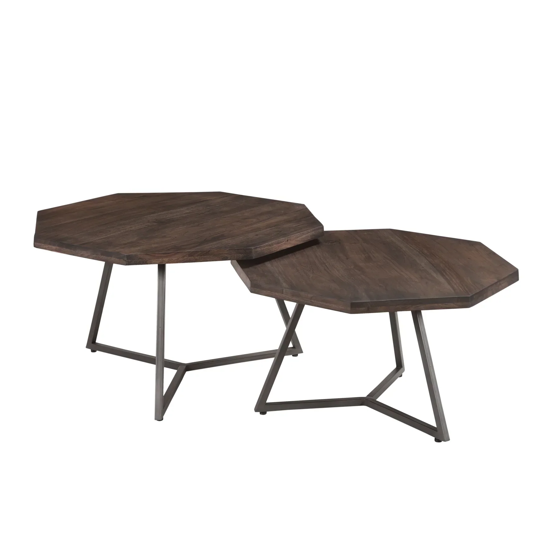 Functional Loft Octagon Nesting Coffee Table Set of 2 - Vinegar Luxury