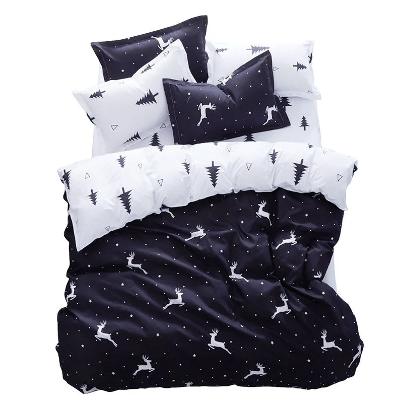 Optimized Christmas Trees and Deers Bedding Set Sustainable