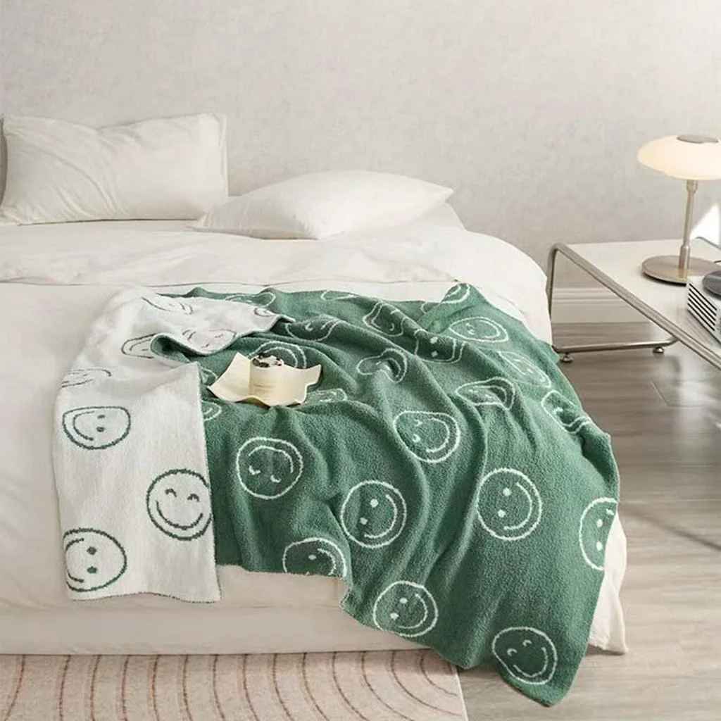 Secure Smiley Face Blanket - Green Dependable
