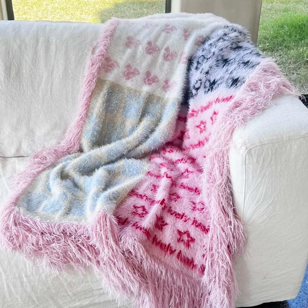 Contemporary Y2K Girly Patchwork Blanket Quality