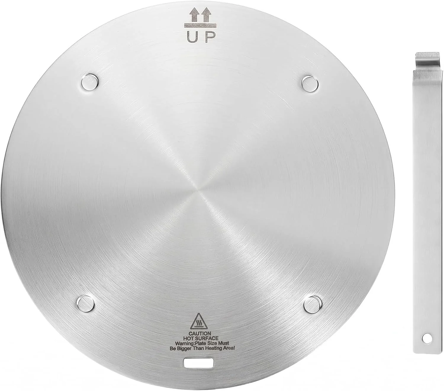 Environmentally Friendly 6.3Inch Heat Diffuser Plate Grourarty Stainless Steel Cooking Induction Adapter Simmer Plate for Electric Gas Glass Cooktop Hob Ring Induction Cooktop Converter Plate with Handle Trusted