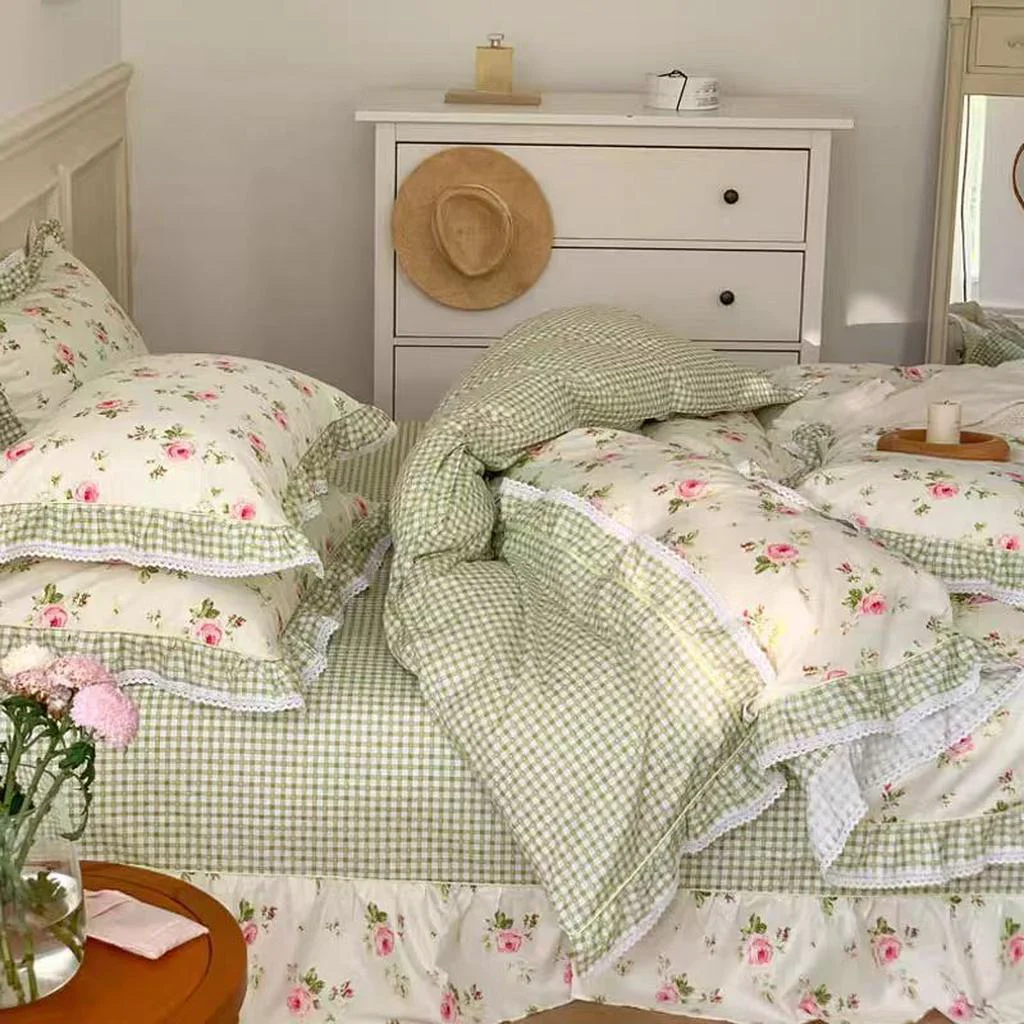 Environmentally Friendly Pastoral Floral Lace Duvet Cover Trusted