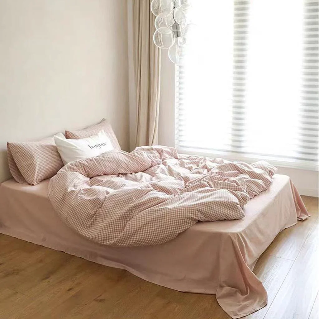 Genuine Pink Gingham Duvet Cover Set Refined