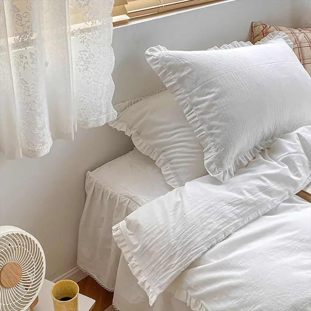 Efficient Delicate Handmade Ruffle Duvet Cover Set Advanced