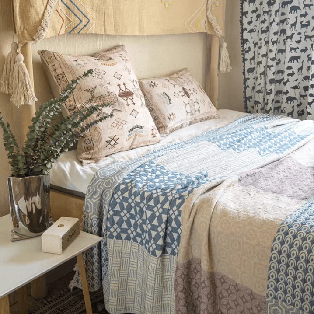 Lightweight Farmhouse Patchwork Style Blanket Optimized