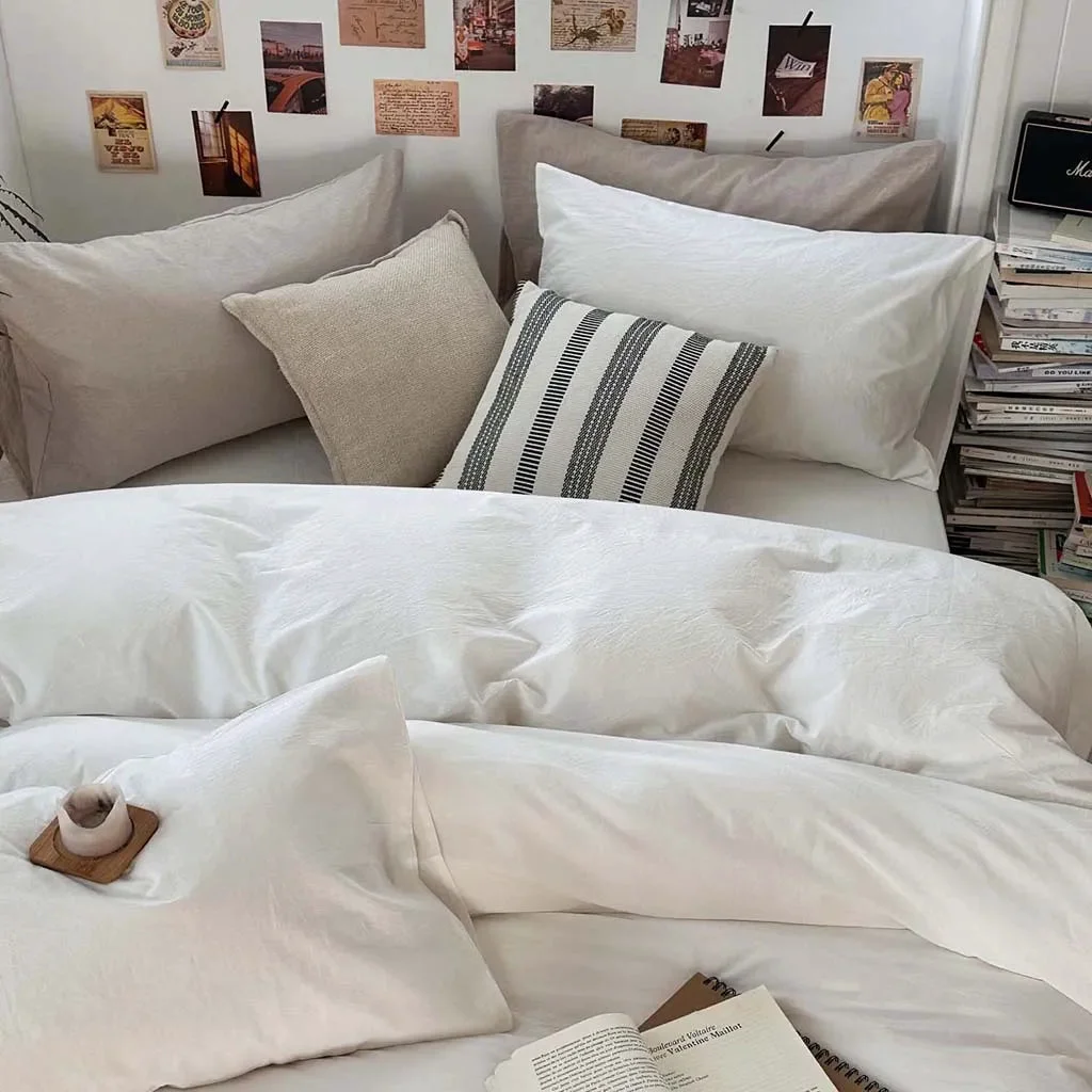 Outstanding Fresh White Cotton Duvet Cover Set Fast