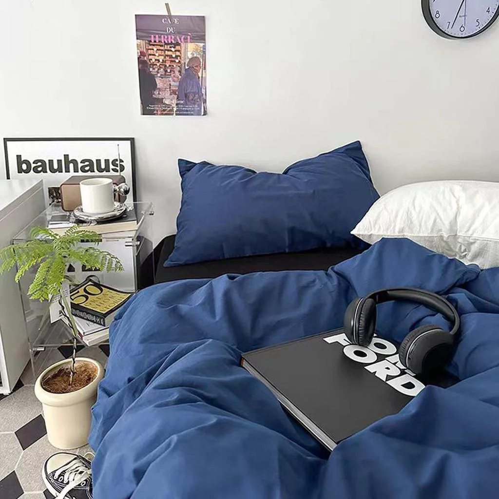 Fine Vintage Blue Duvet Cover Set Modern