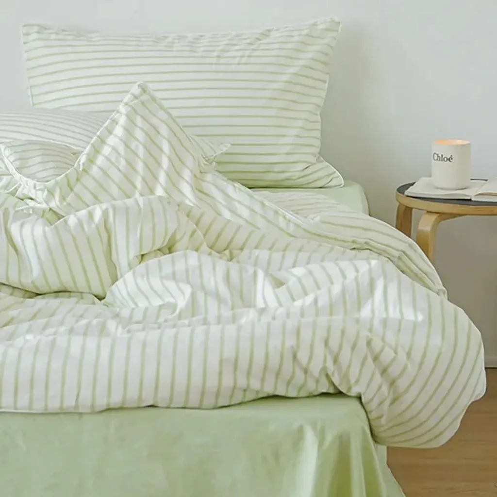 Original Fresh Striped Duvet Cover Set Natural