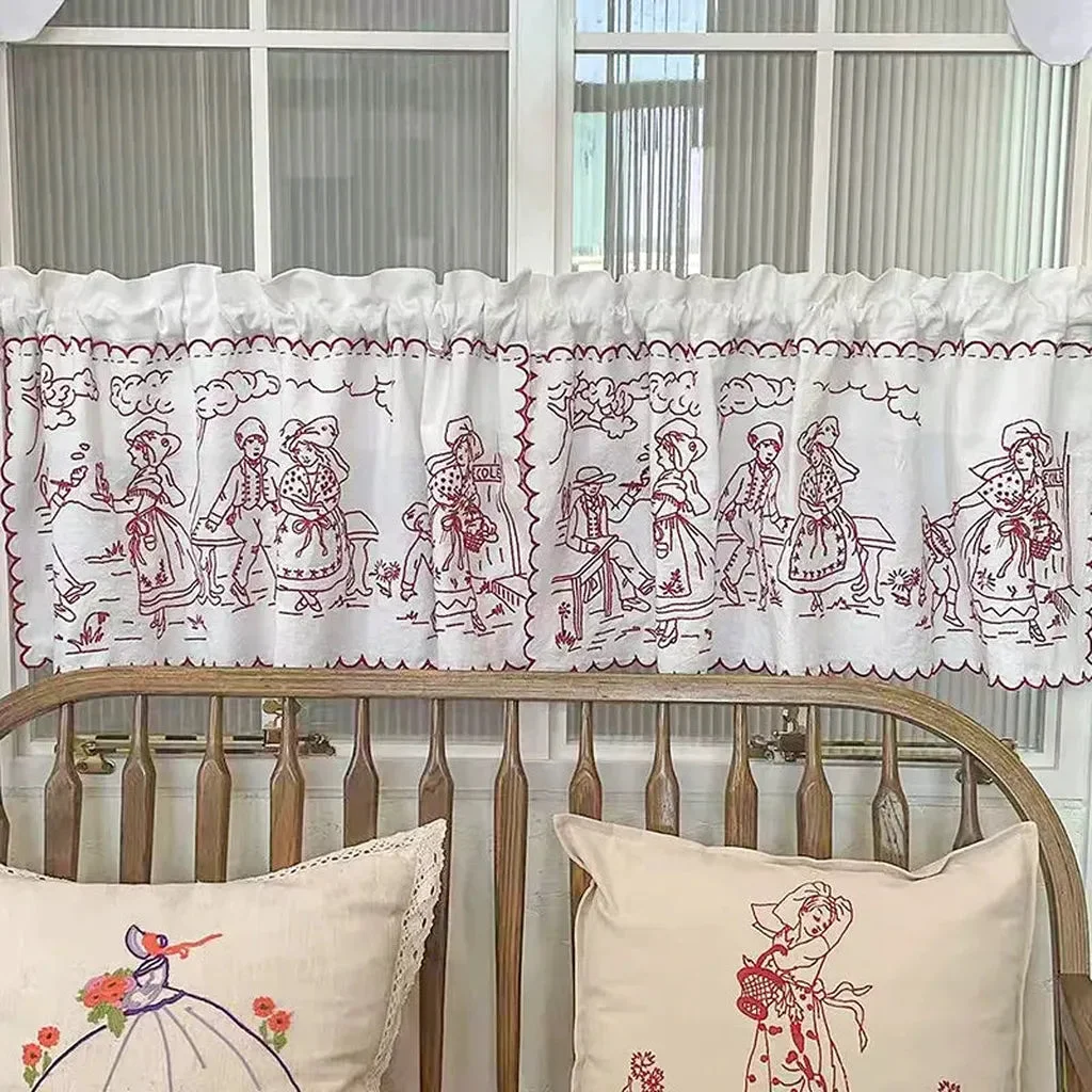 Proven Vintage Embroidery Coffee Curtain Flexible