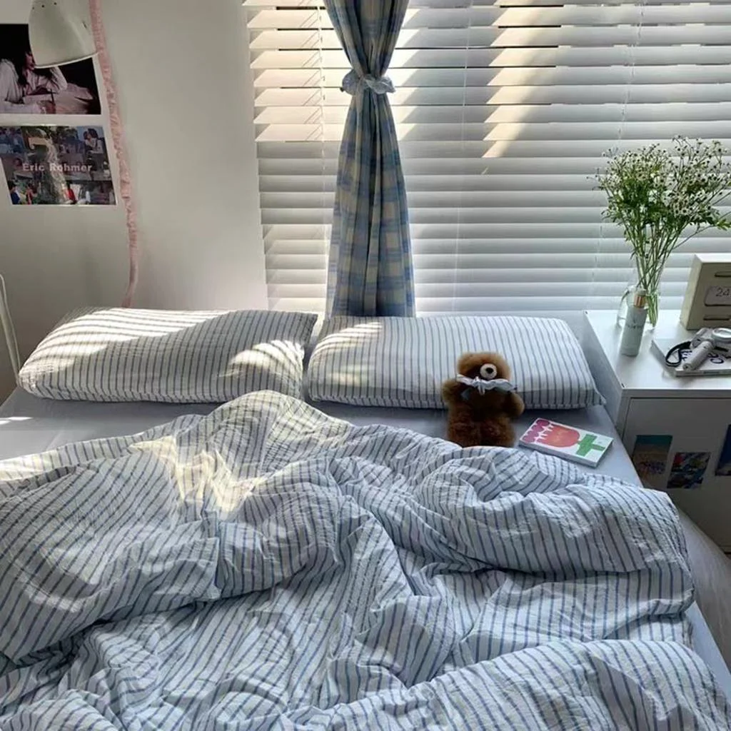 Expertly Made Coastal Stripes Duvet Cover - Blue Dependable
