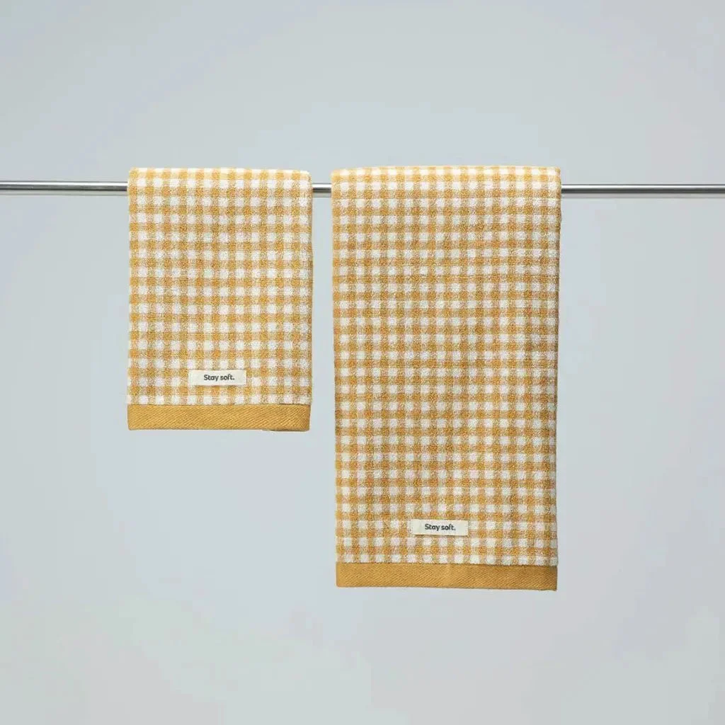 Enhanced Classic Gingham Towel Set Sustainable
