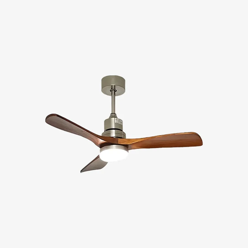 Optimized Solid Wood Three-Leaf Fan Lamp Contemporary