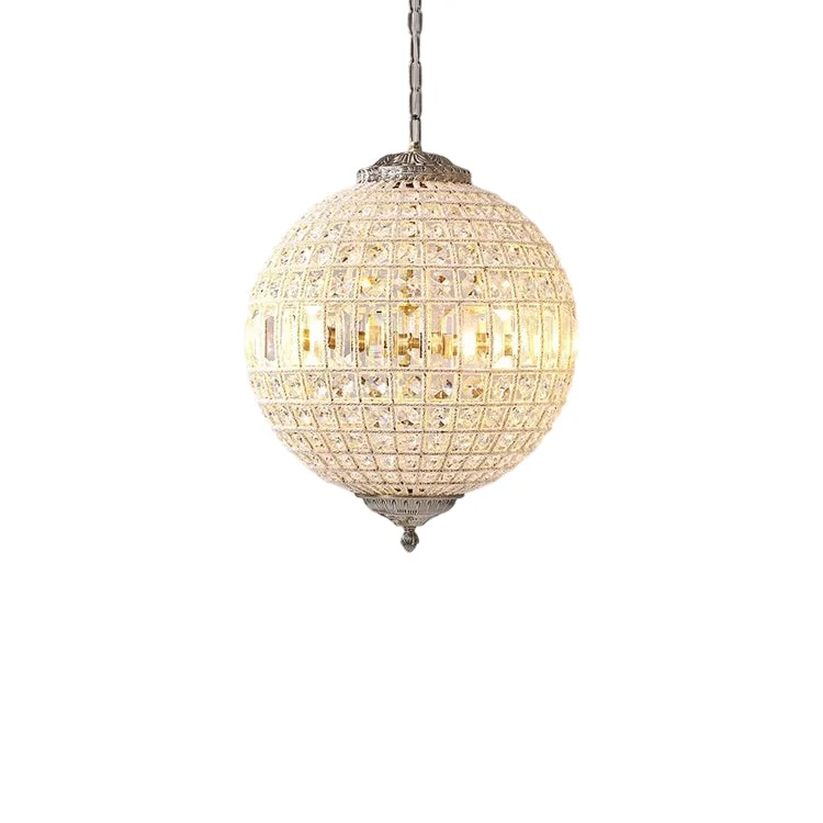 Premium Material Vintage style crystal ball pendant light Relaxed