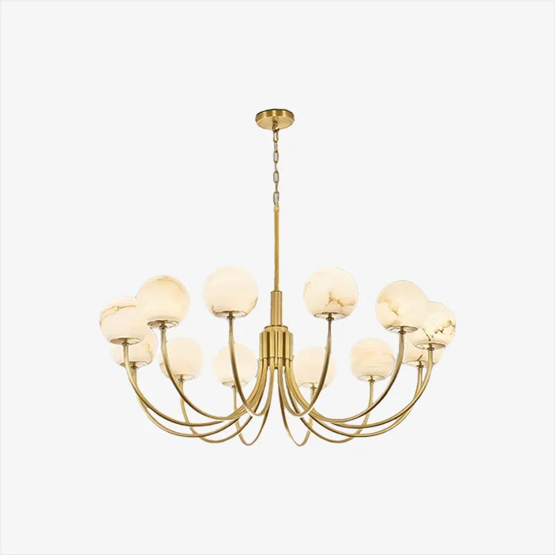 Durable Aurelian Alabaster Globe Chandelier Crafted