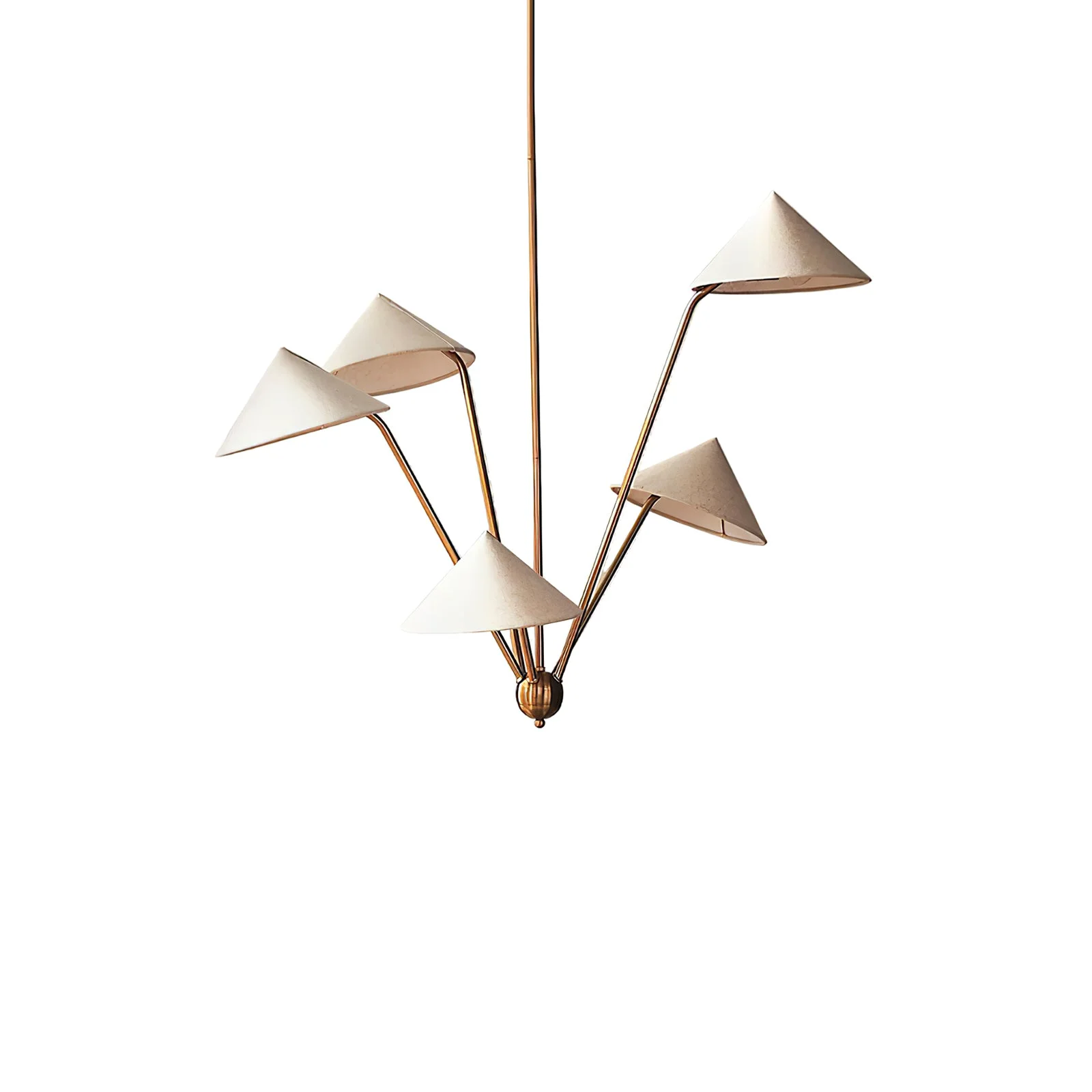 Practical 5-Arm Fabric Cone Chandelier Green