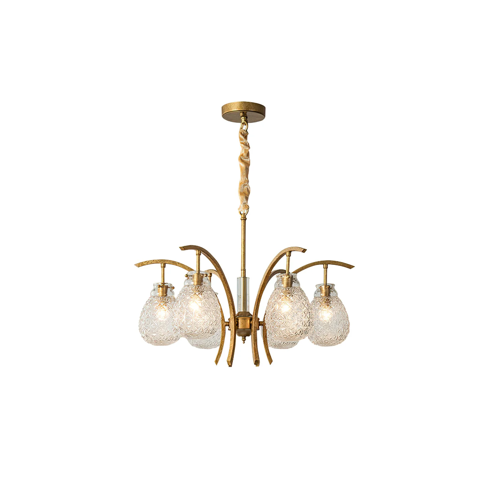 Long-Lasting Golden floral glass chandelier Exceptional