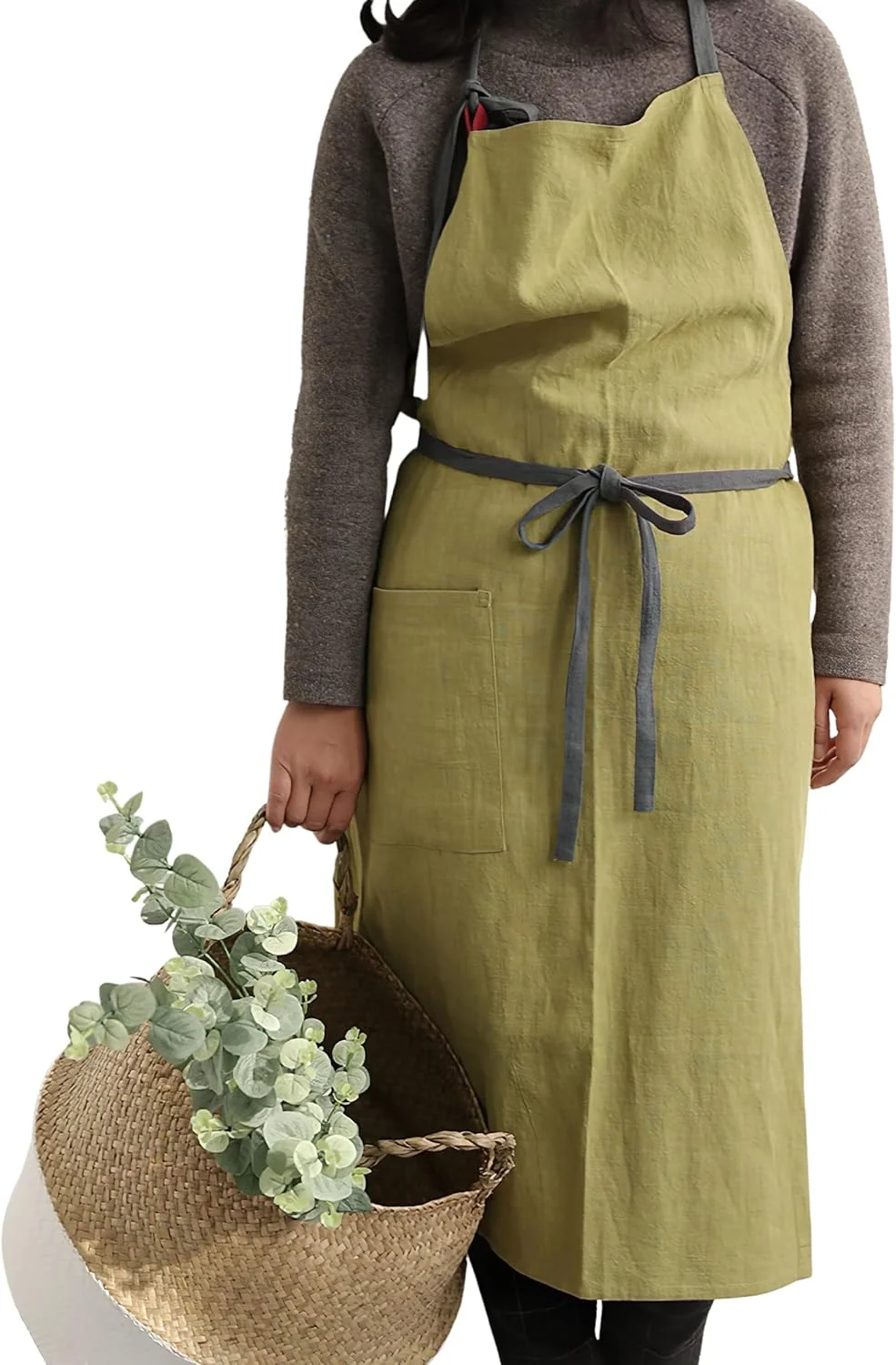 Next-Generation Hanee Kitchen Apron for Women Men 9 Colors Linen Cooking Aprons with pocket Artisan