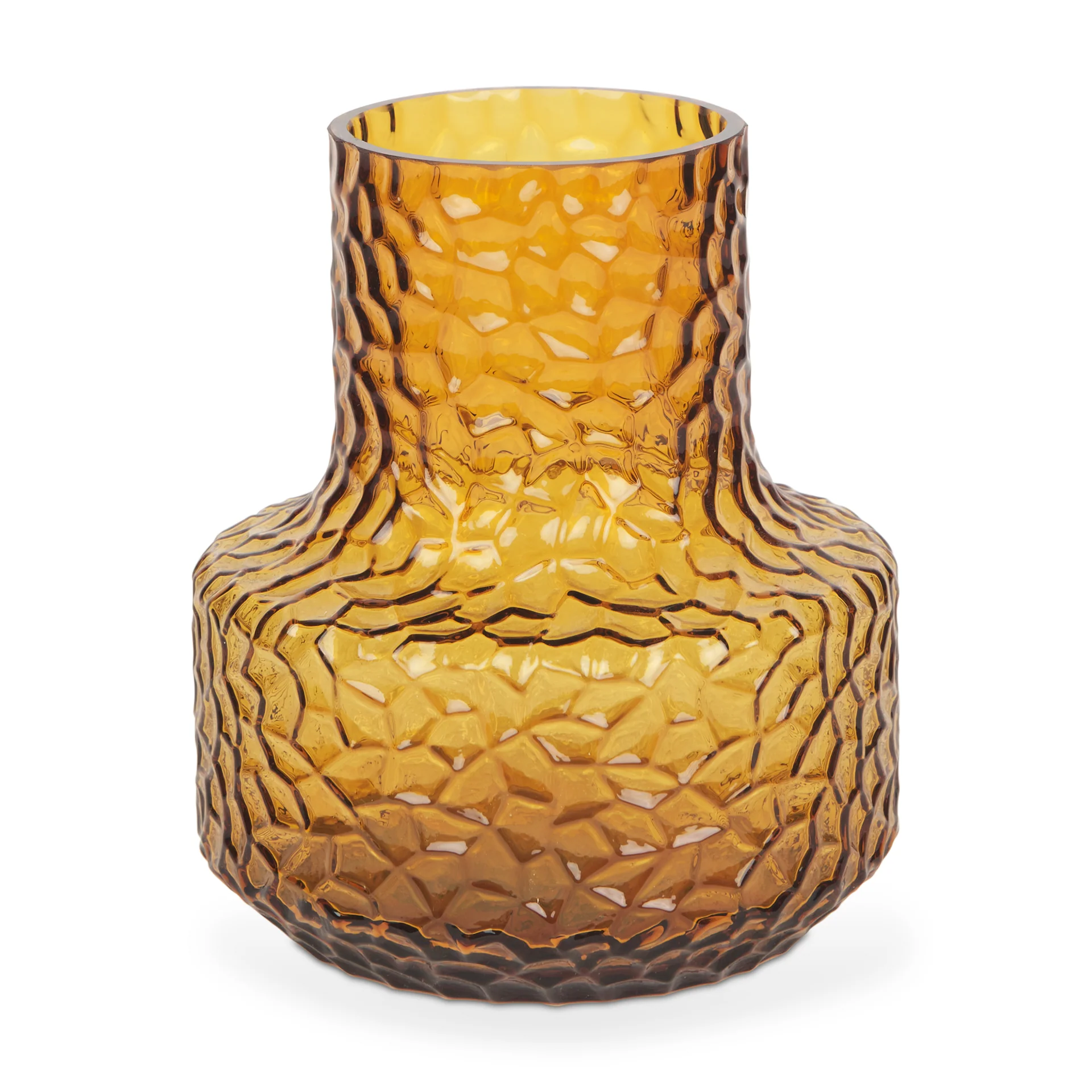 Refined Jolene Short Amber Glass Vase Trusted