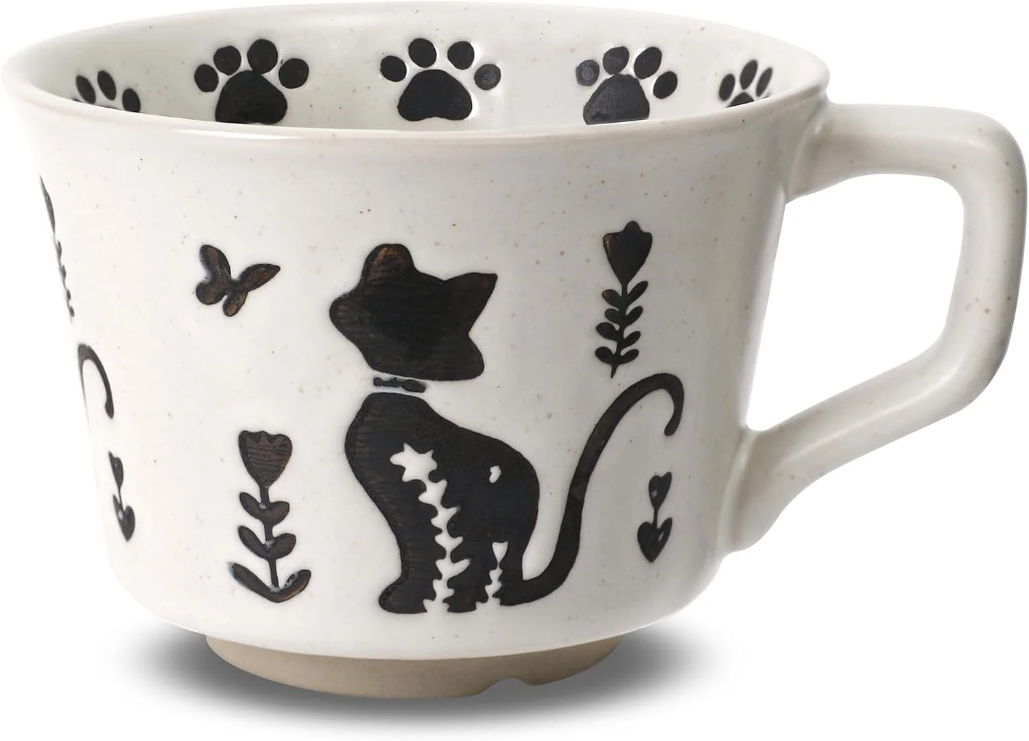 Next-Generation 11 oz Ceramic Coffee Mug Stoneware Teacup with Handle Small Novelty Unique Cup for Tea Mocha Latte Cappuccino Microwave Dishwasher Safe Cat Crafted