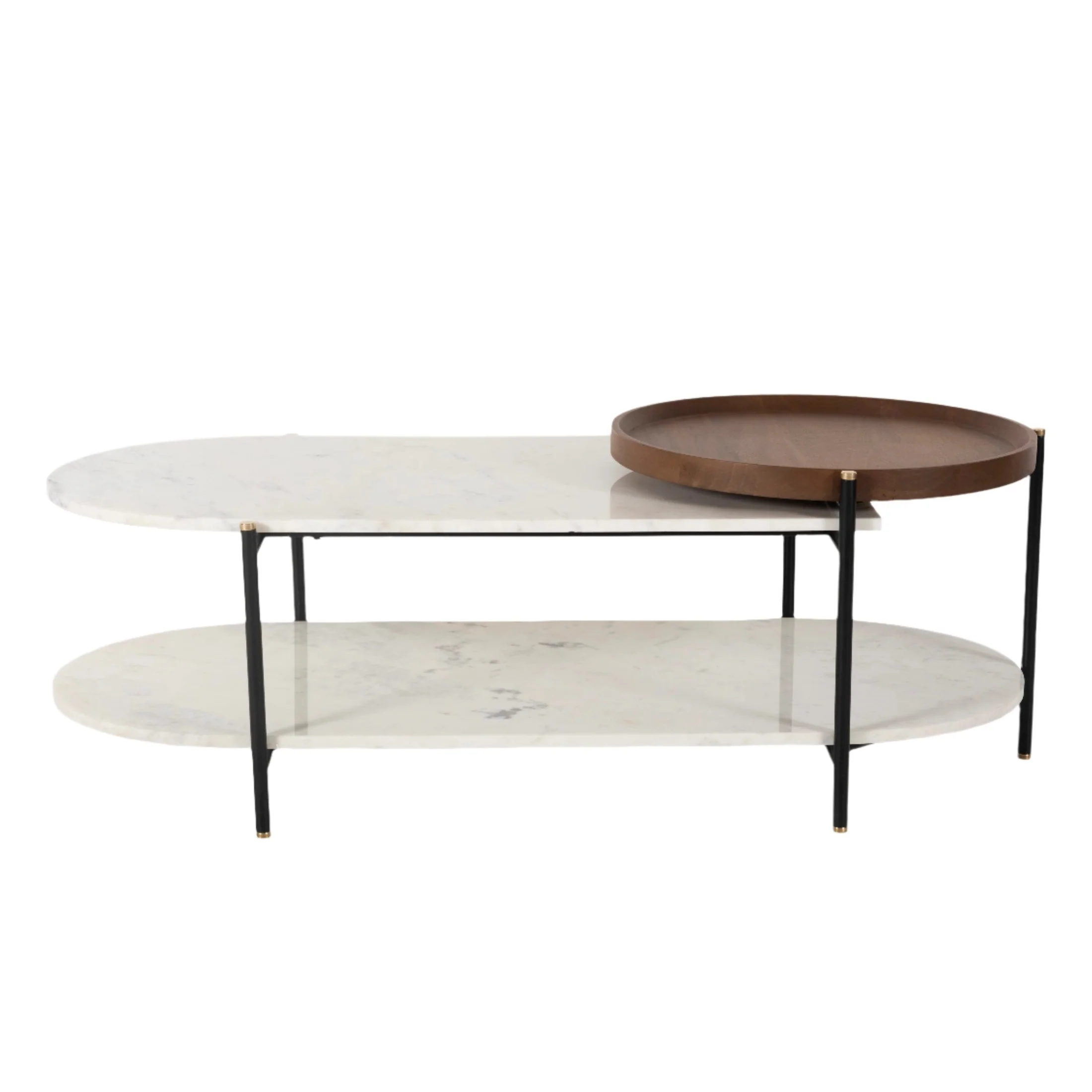 Durable Aika Mango Wood Marble Coffee Table Sample Innovative