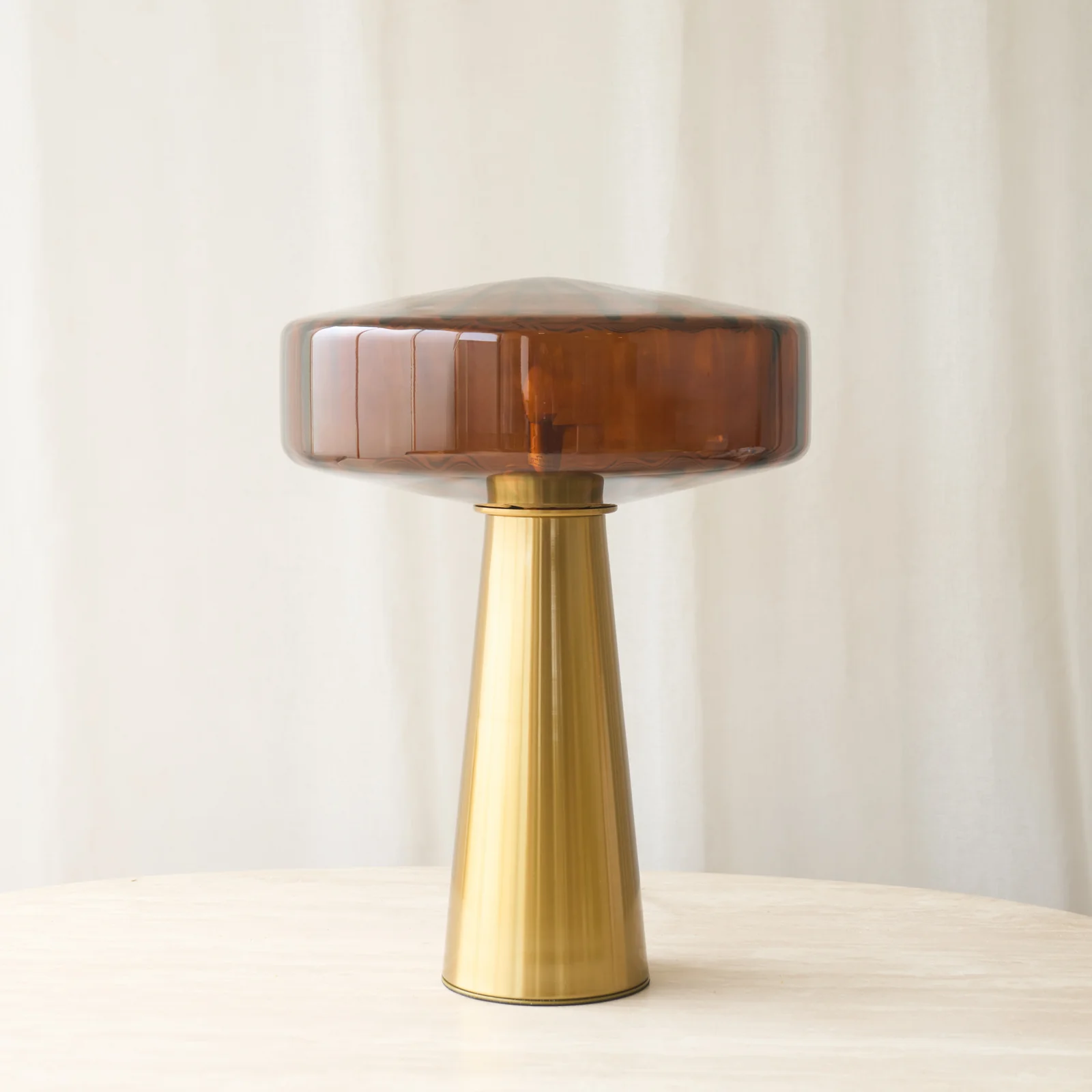 Prestigious Pleat Table Lamp Brown Lightweight