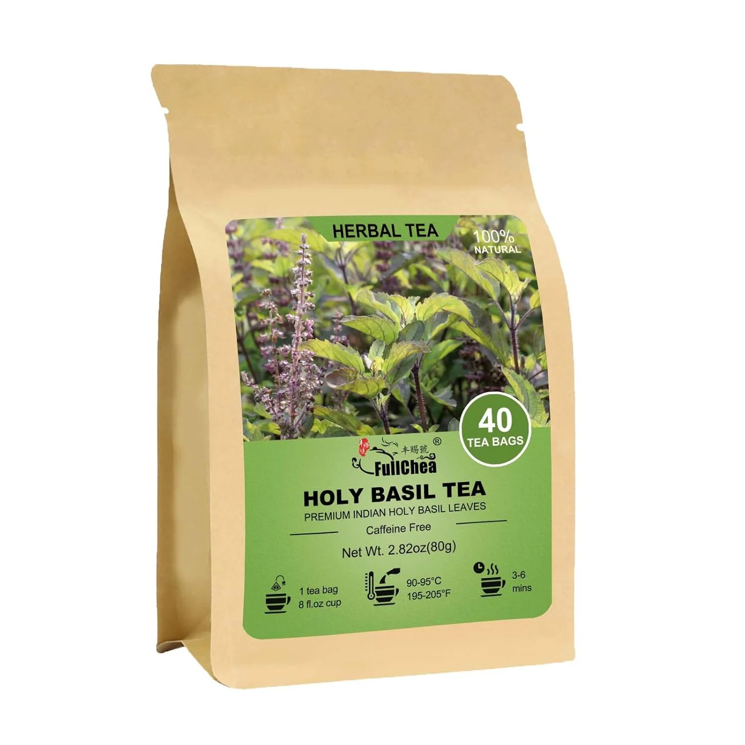 Crafted FullChea Holy Basil Tulsi Tea Bags - Immunity Digestion Prestigious