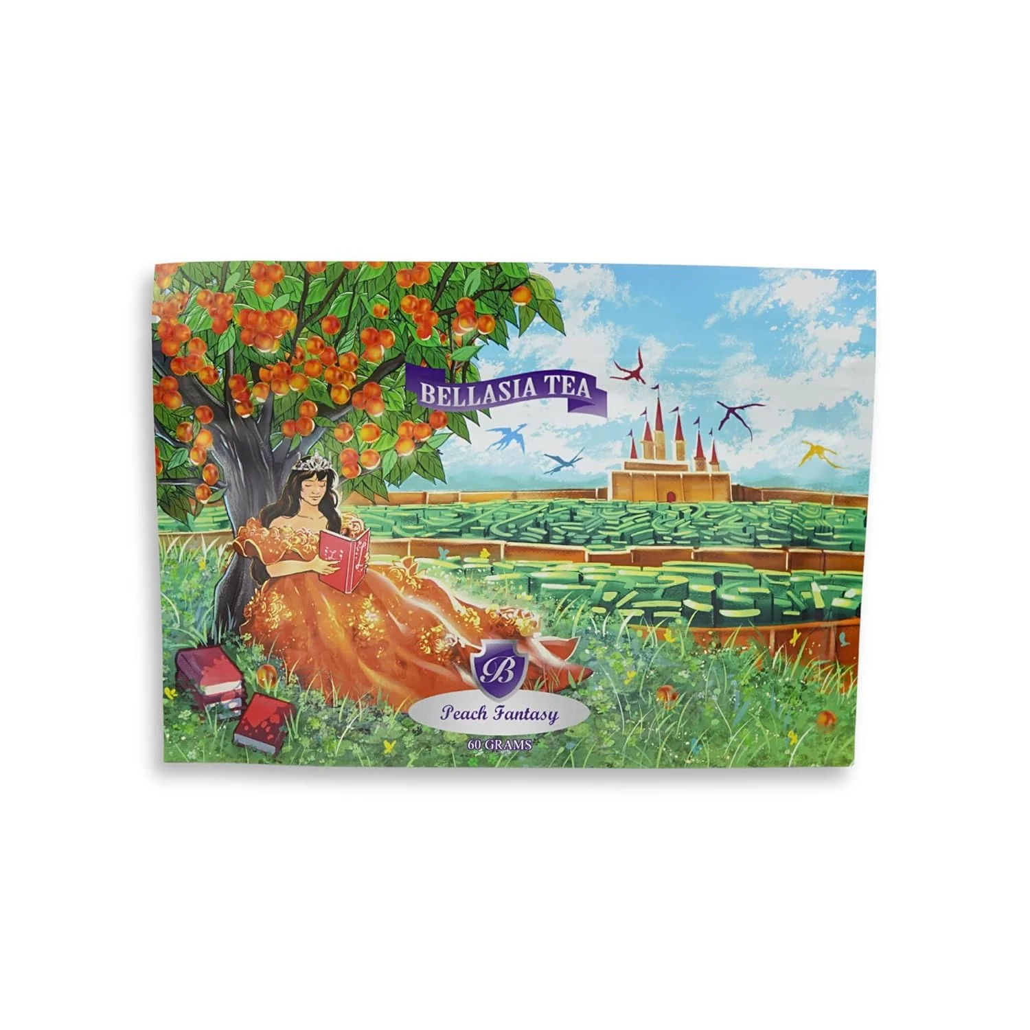 Flexible Bellasia Tea Peach Fantasy for Kids Using Fruit Pieces - Caffeine Herbal Tea Blend with Ingredients Balanced Flavor- Add Loose Leaf High-Quality