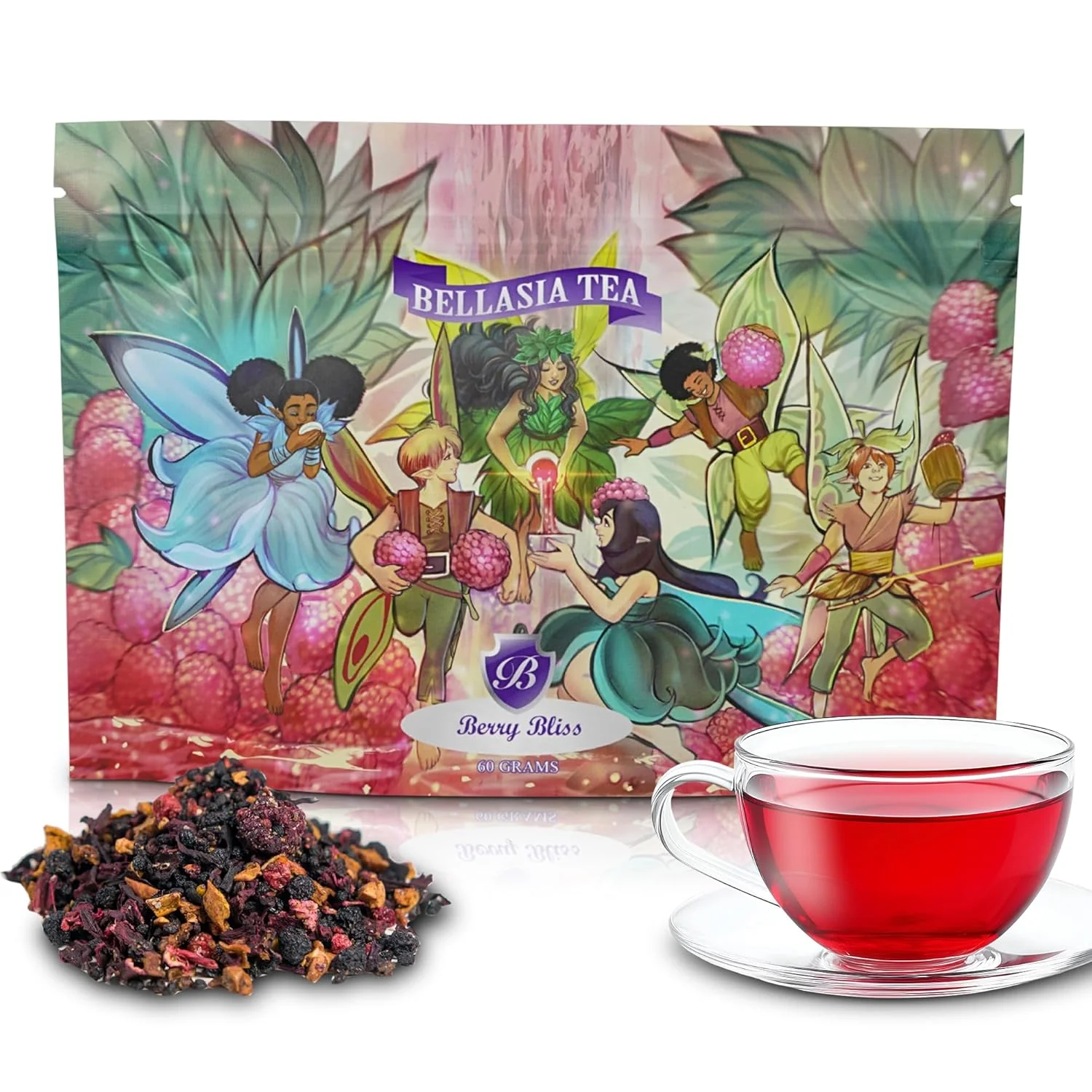 Reusable Bellasia Tea Berry Bliss for Kids Using Fruit Pieces - Caffeine Herbal Tea Blend with Ingredients Balanced Flavor- Add Loose Leaf Exclusive