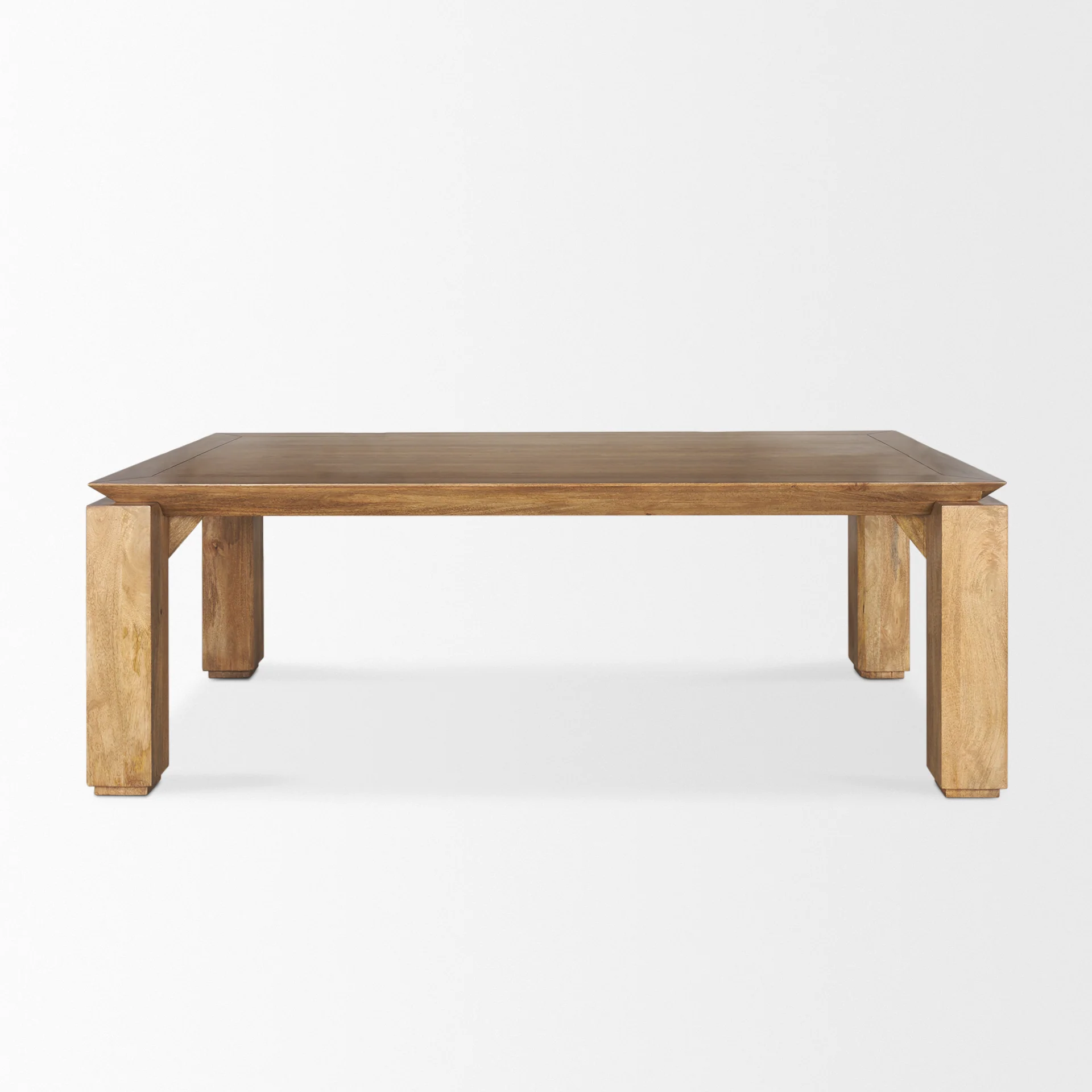 Eco-Friendly Sapphira Brown Wood Tapered Top Rectangular Dining Table Trendy