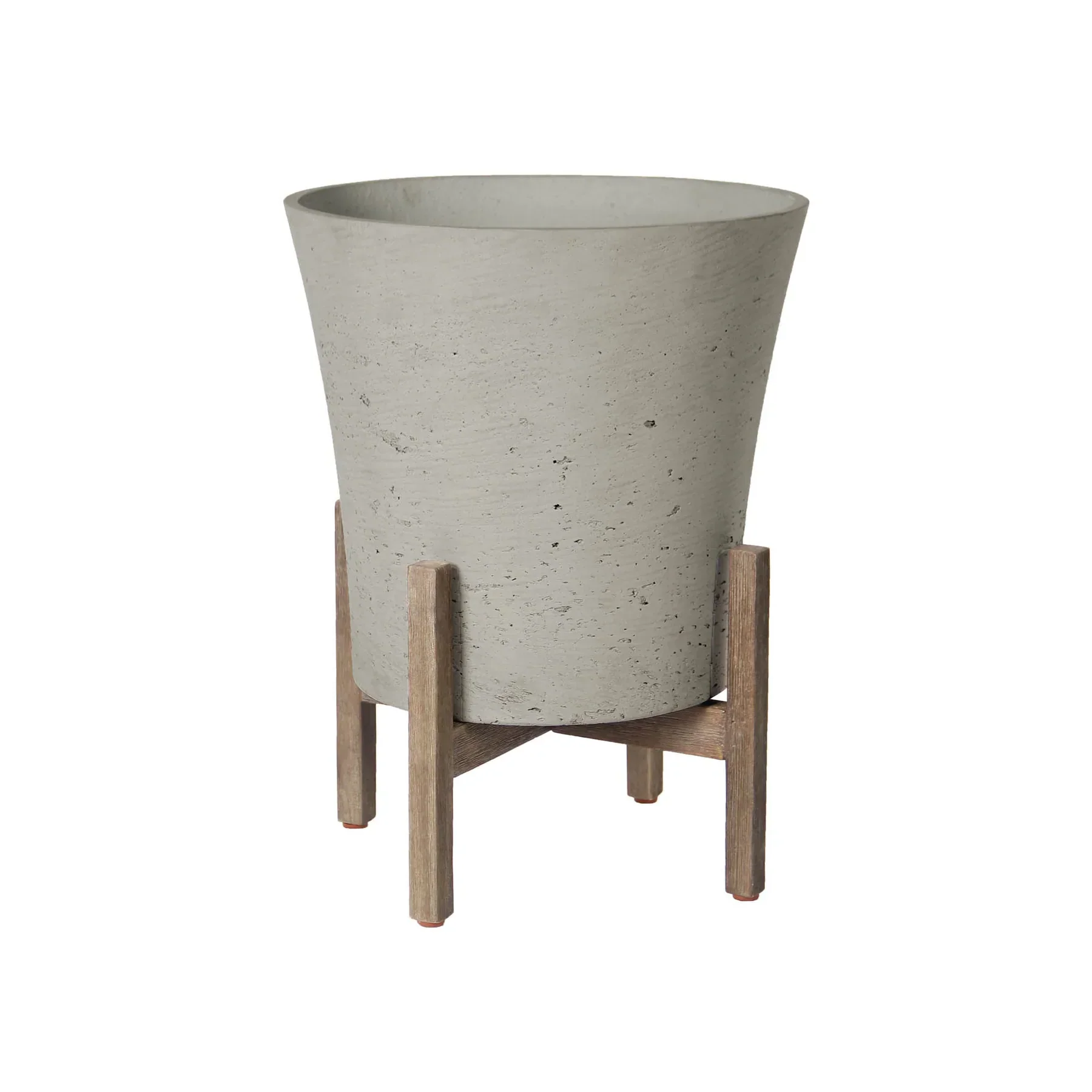 Modern Patio Tapered Medium Standing Pot - Cement Grey Comfortable