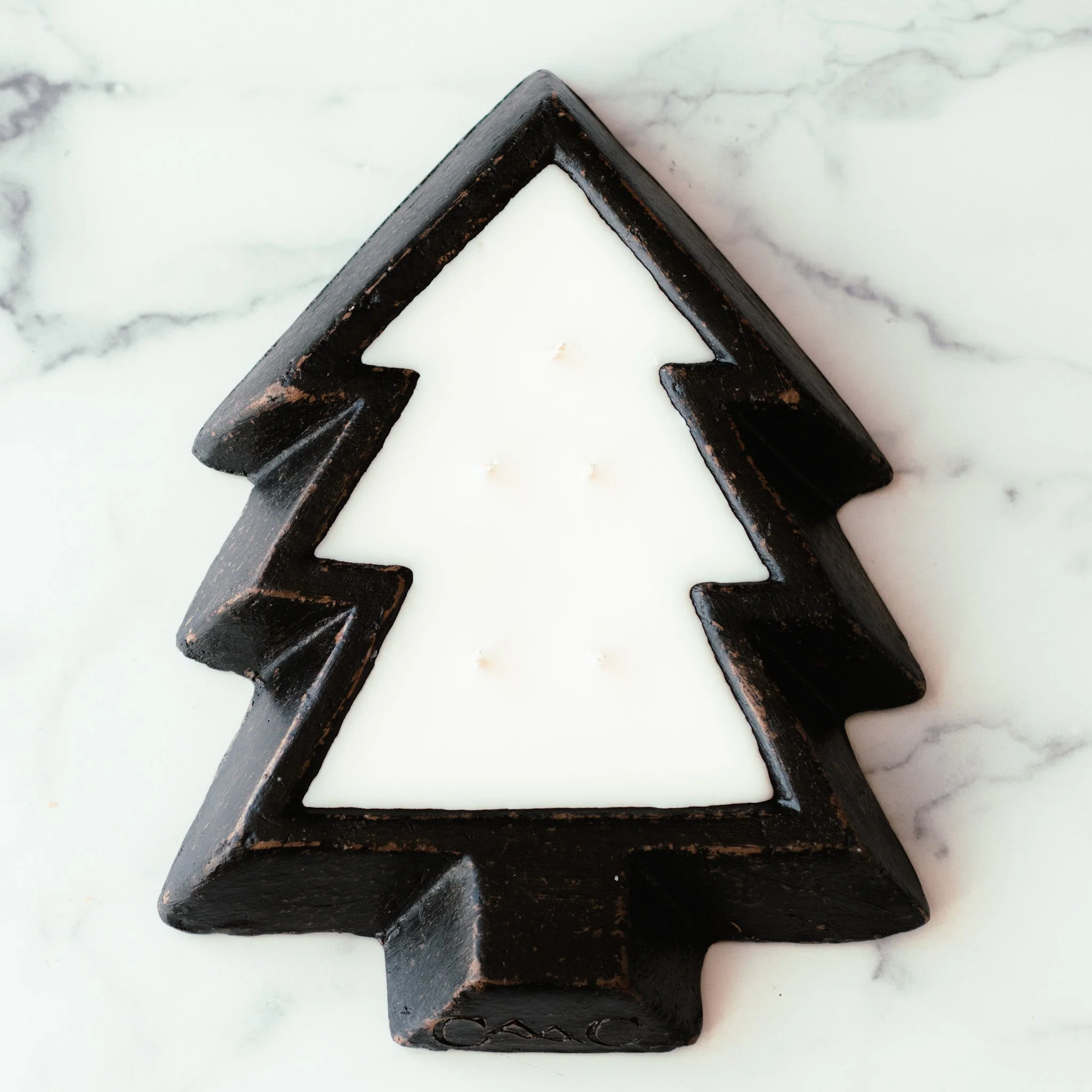 Specialty Black Pottery Tree Bowl Candle - Nana's Apple Butter Proven