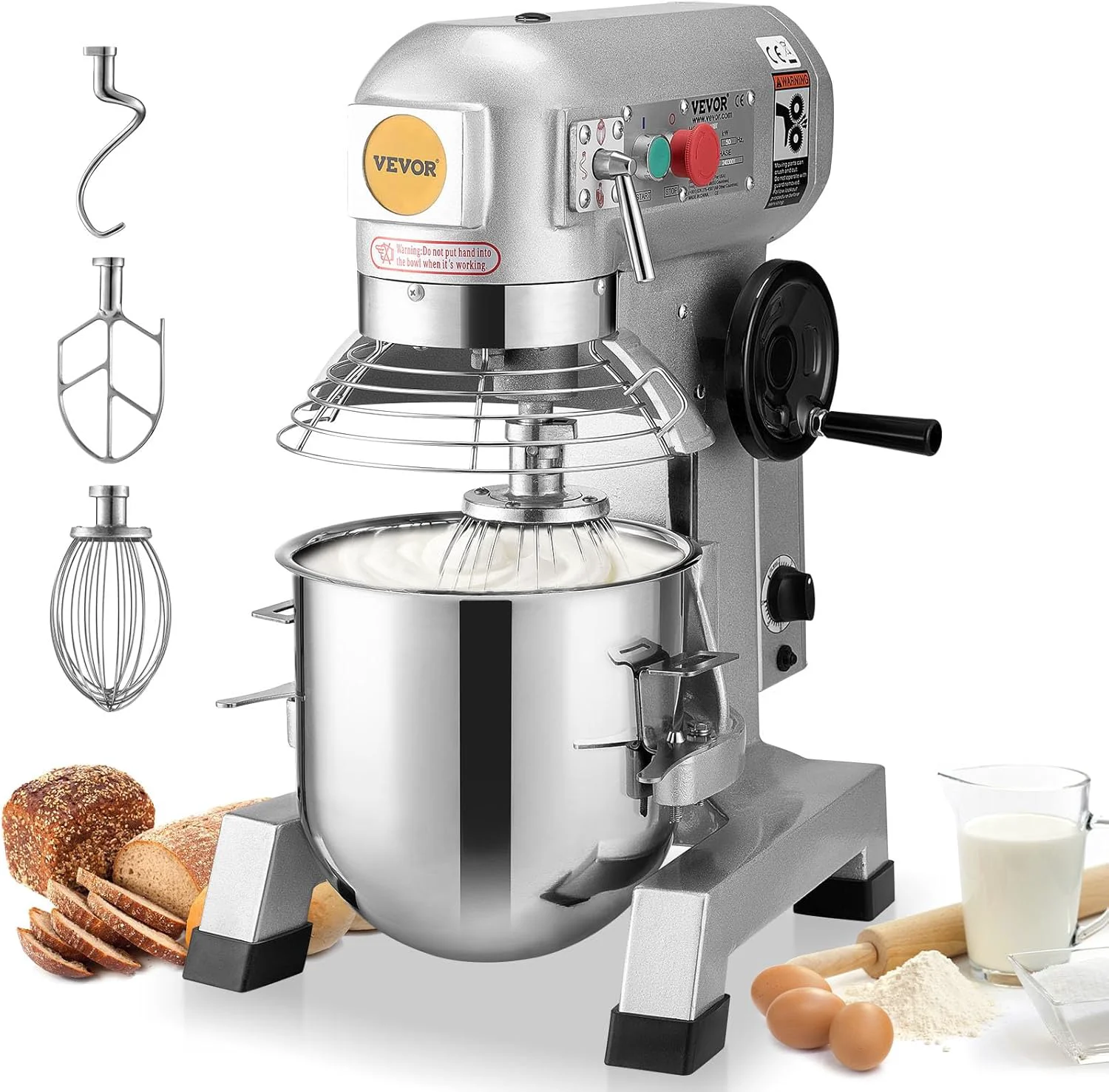 Professional Vevor Commercial Mixer 30Qt Commercial Food Mixer Stainless Steel Bowl 1100W Commercial Stand Mixer with 3 Speeds Adjustable Trusted