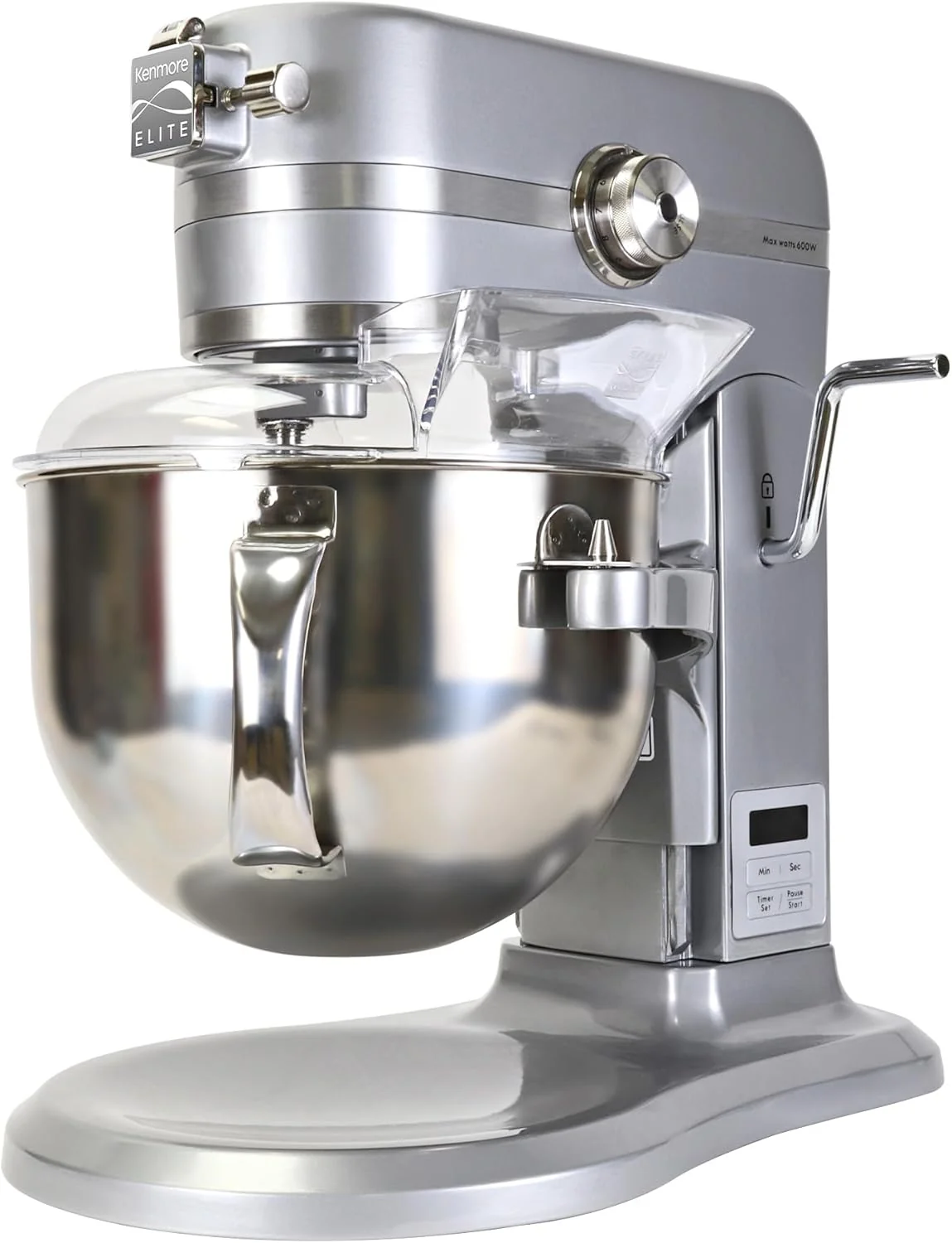 Lightweight Kenmore Elite Heavy-Duty 6 Qt Bowl-Lift Stand Mixer 600 Watts with Flat Beater Wire Whisk Dough Hook Stainless Steel Bowls LED Light Practical