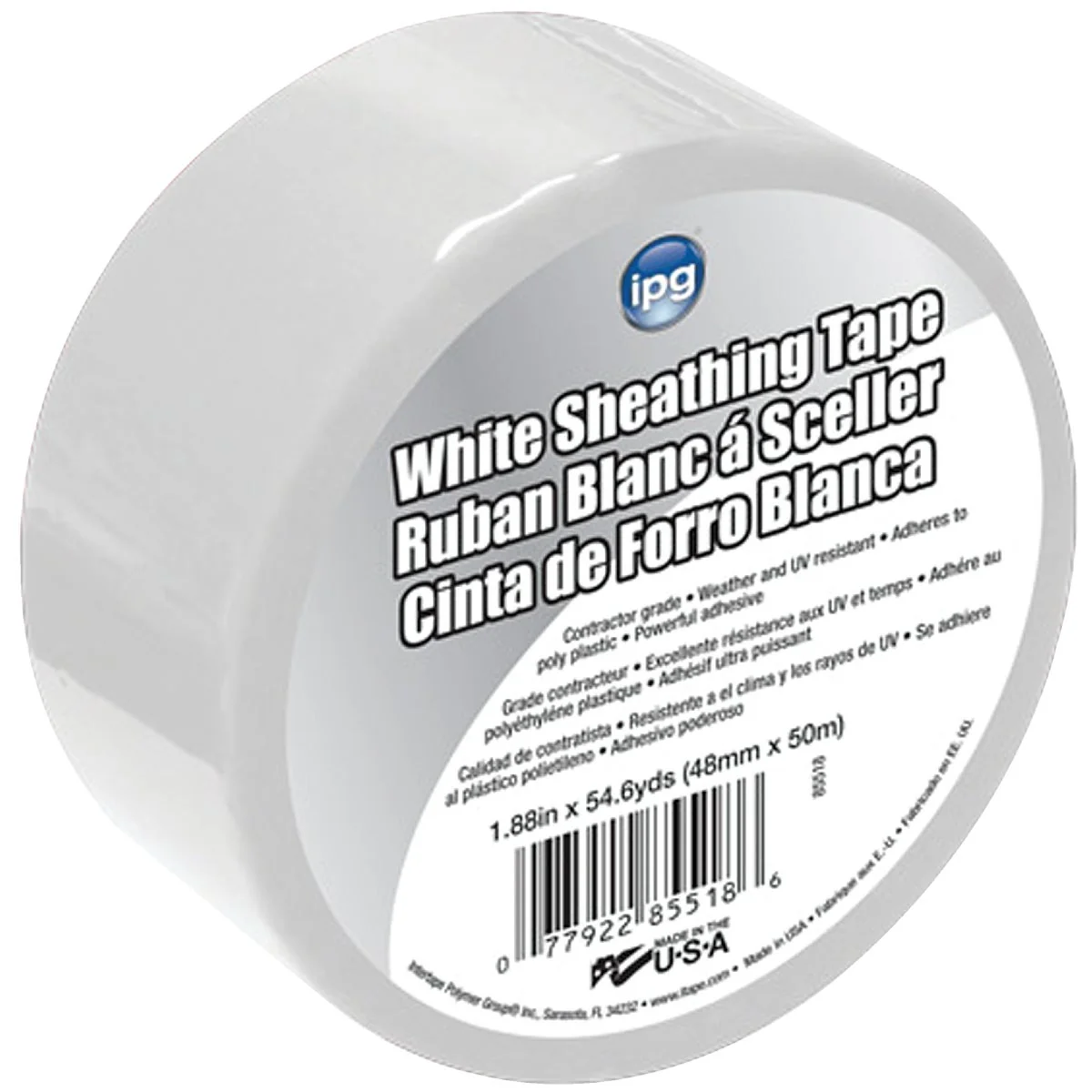 Superior IPG 1.89 In. x 55 Yds. White Sheathing Tape Traditional